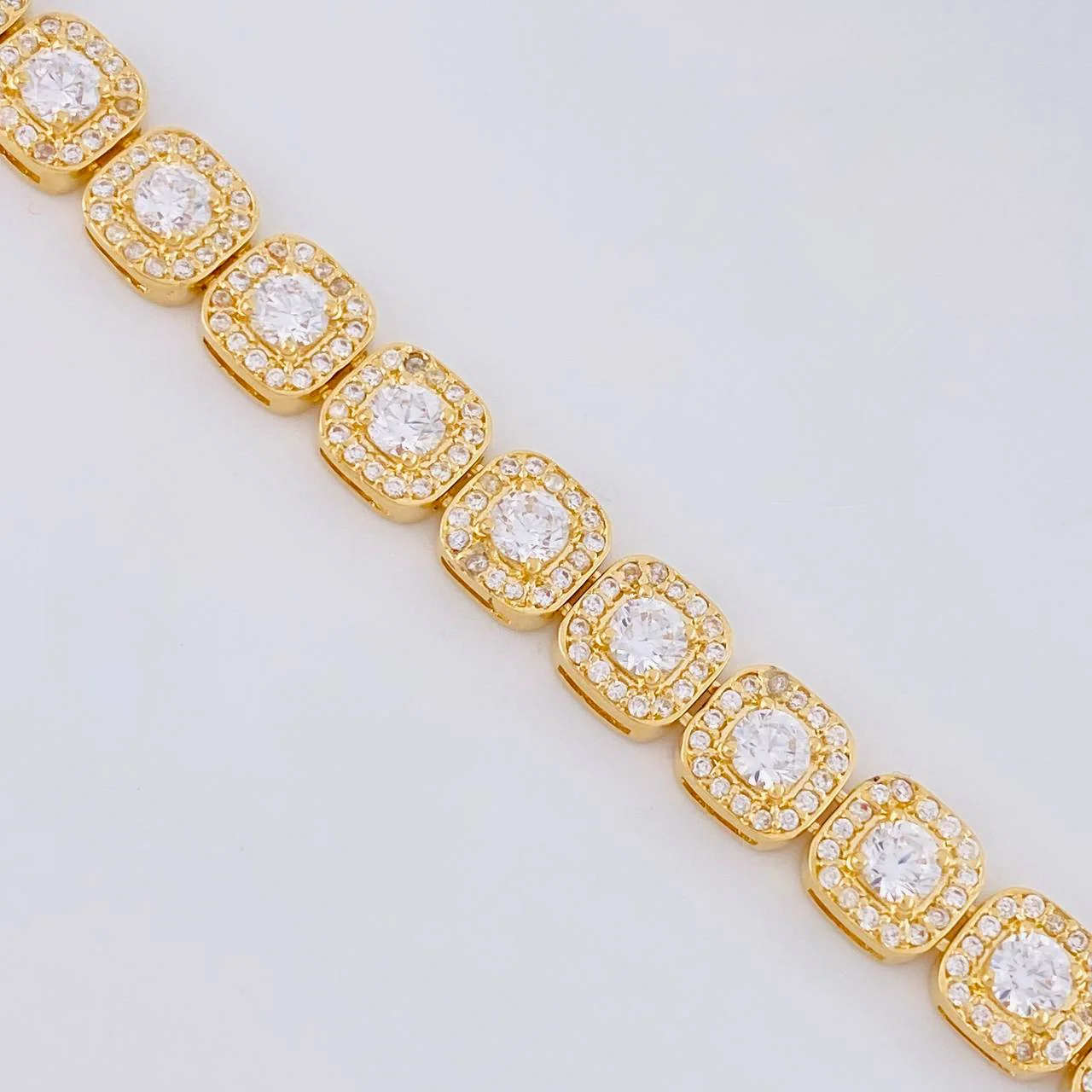 Pulso Tennis Tupido 21.9g / 18.5cm / 8mm Dos Oros Amarillo Blanco 18K - Image 2