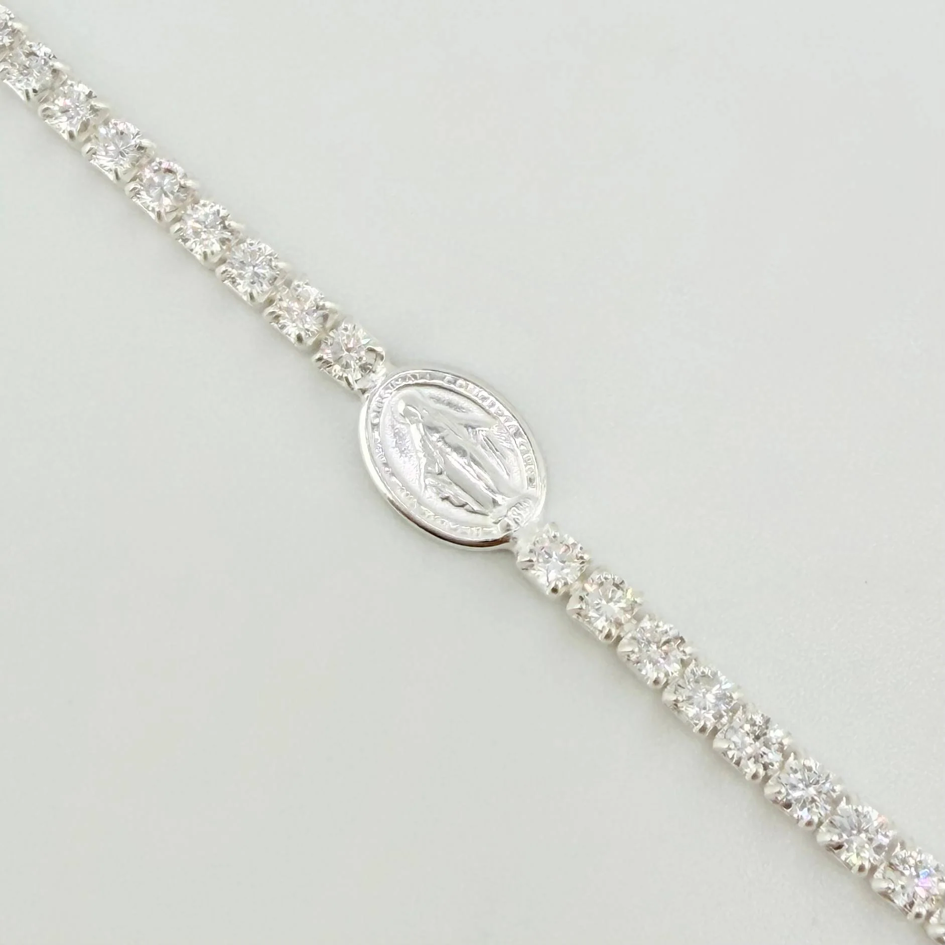Pulso Tennis Virgen Milagrosa 3.8 g / 20.5 cm / 2.3 mm Plata 925 - Image 2