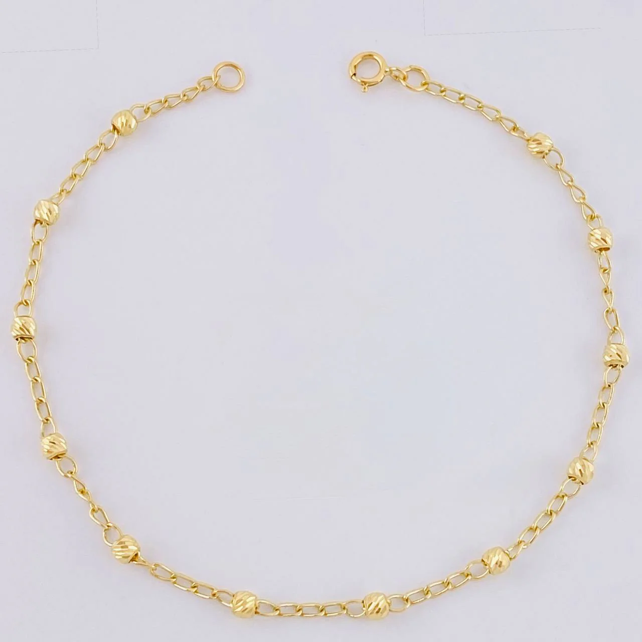 Pulso Tipo Militar Diamantada 1.5 g / 18.5 cm / 3 mm Oro Amarillo 18K