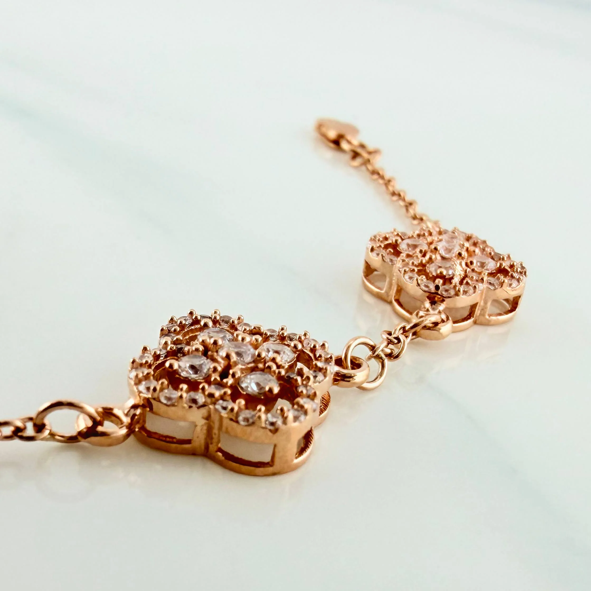 Pulso Trebol Aro Seguido 10 g / 20 cm / 1 mm Oro Rosa 18K - Image 2