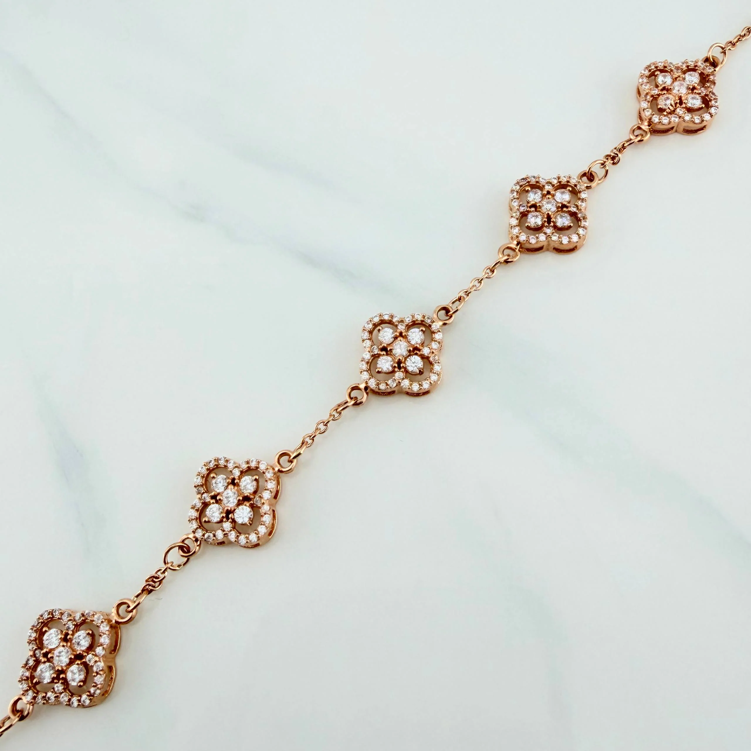 Pulso Trebol Aro Seguido 10 g / 20 cm / 1 mm Oro Rosa 18K - Image 3