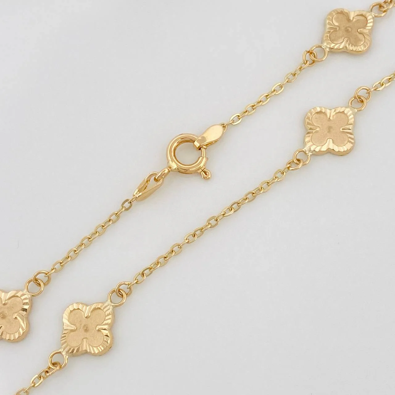 Pulso Trebol Aro Seguido 2.3gr / 19cm / 1.45mm Oro Amarillo 18K & - Image 2