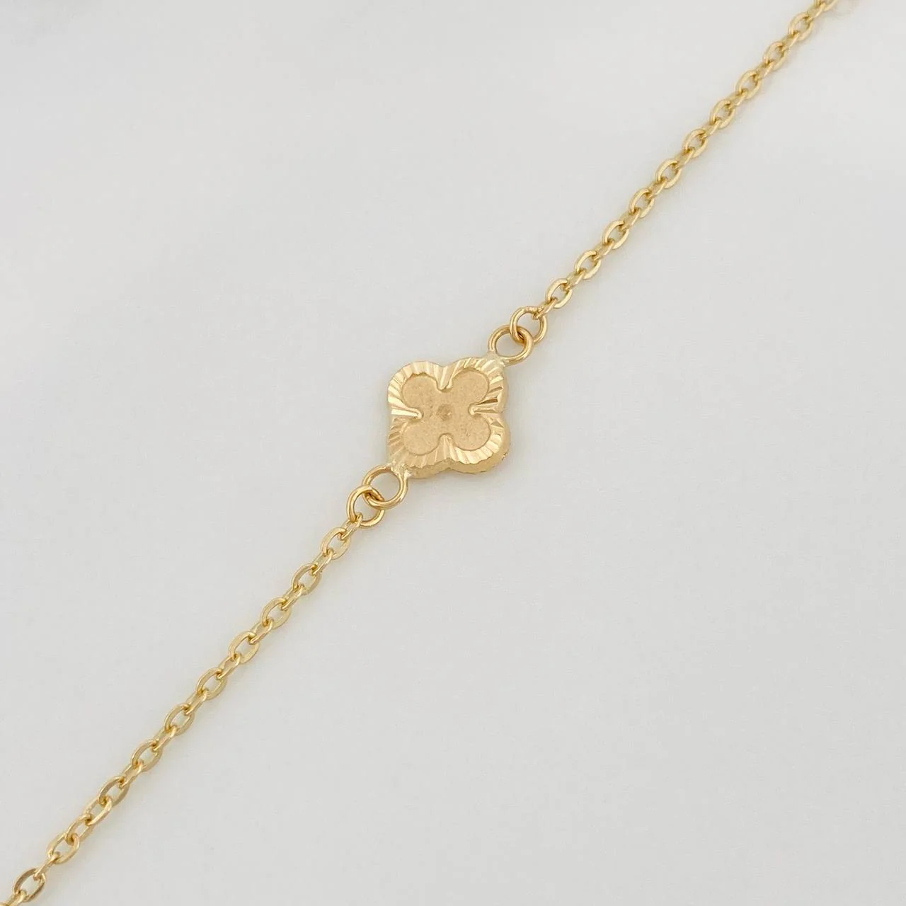 Pulso Trebol Aro Seguido 2.3gr / 19cm / 1.45mm Oro Amarillo 18K & - Image 3