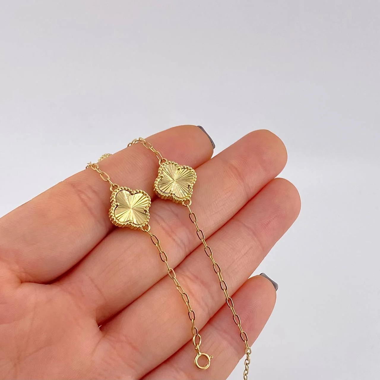 Pulso Trebol Aro Seguido 5.75 g / 19.5 cm / 1.8 mm Oro Amarillo 18K - Image 3