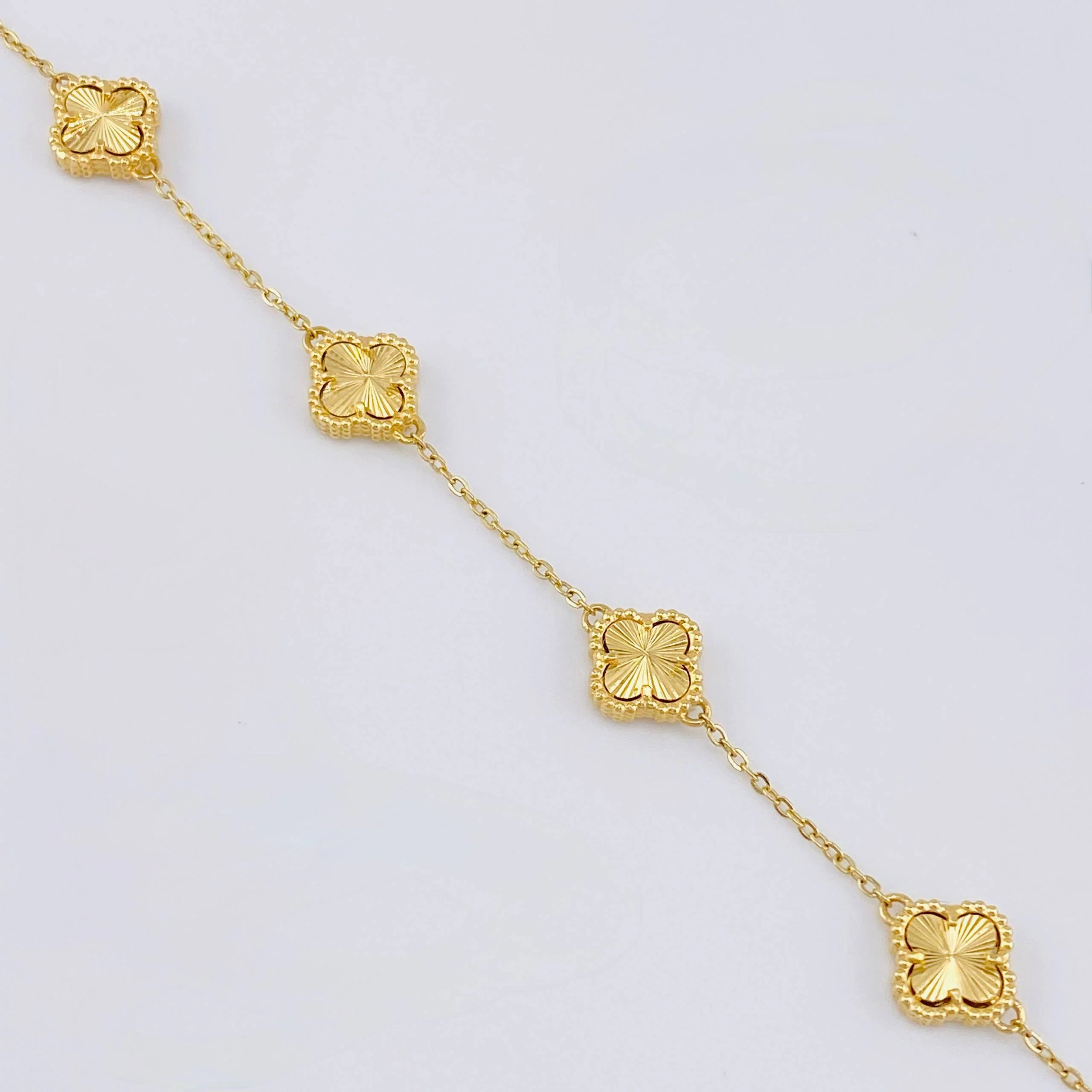 Pulso Trebol Dorado 6.35gr / 19cm-20.5cm / 1.5mm Oro Amarillo Nac.Esp. 18K - Image 2
