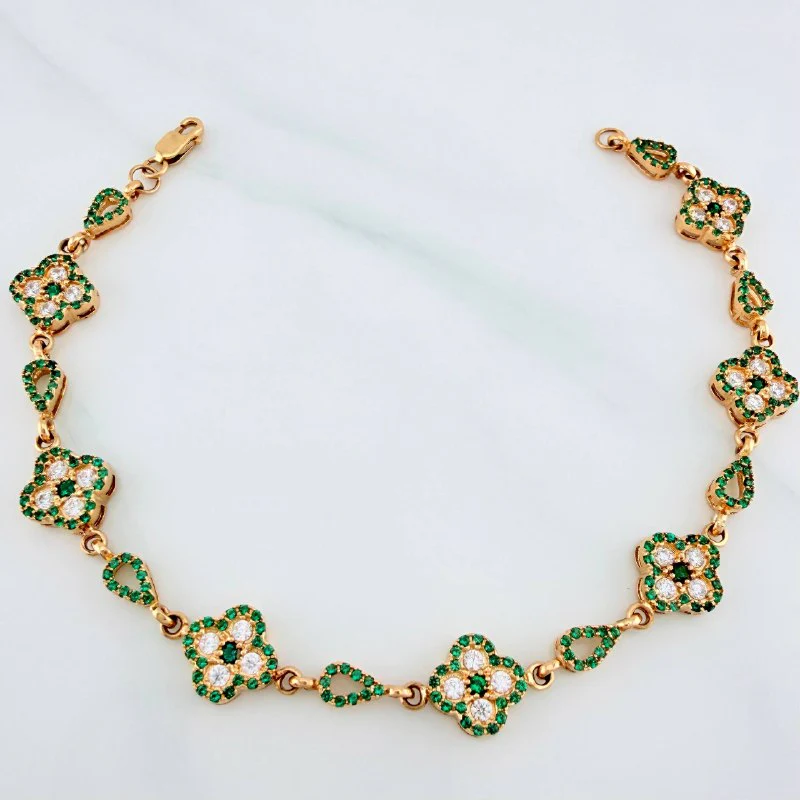 Pulso Trebol Gota 11.3 g / 20.2 cm / 9.4 mm Oro Amarillo 18K