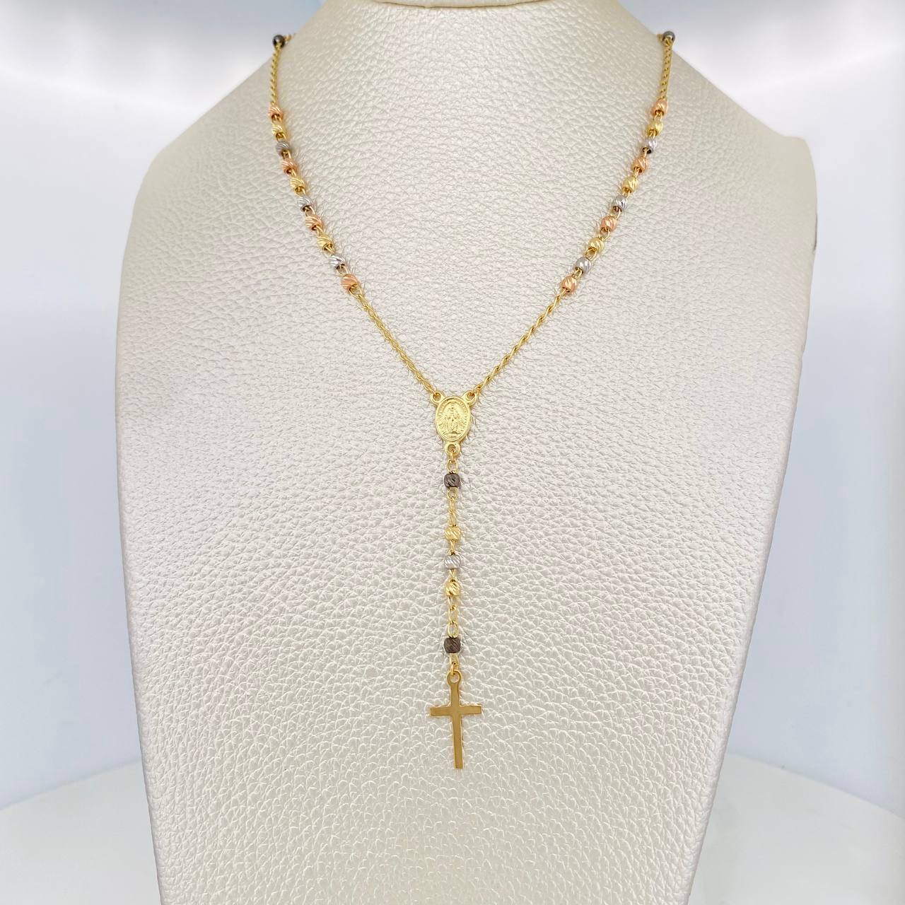 Rosario Virgen Milagrosa 5.95 g / 53 cm / 2.58 mm Tres Oros 18K - Image 6