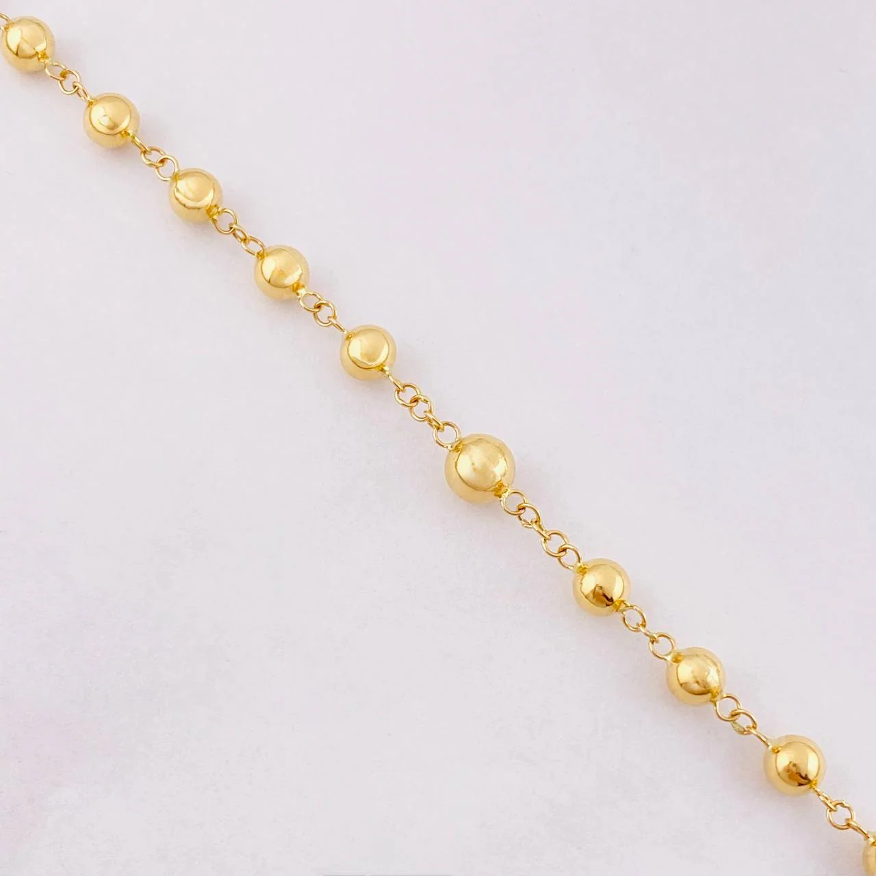 Rosario Rosario Virgen Milagrosa Cruz Cristo Bola Lisa 12.05g / 60cm / 5.6mm Oro Amarillo 18K - Image 4