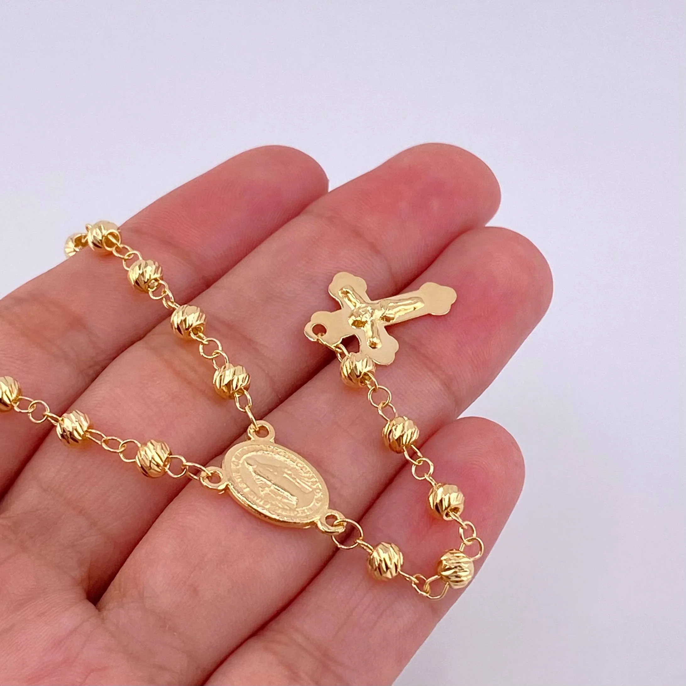 Rosario Virgen De La Milagrosa 9.75 g / 58 cm / 4 mm Oro Amarillo 18K - Image 5