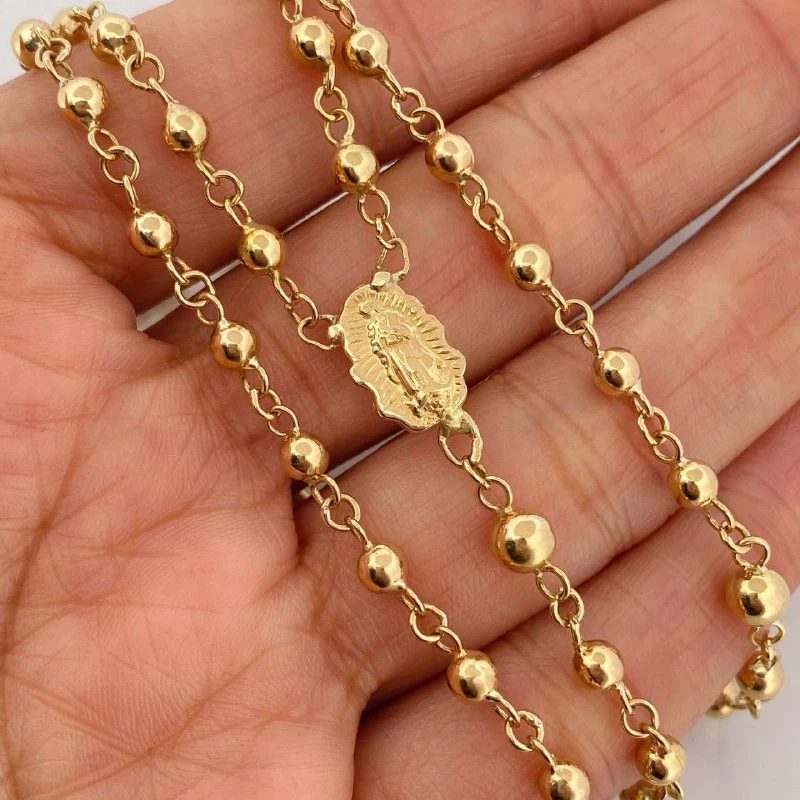 Rosario Virgen Guadalupe 15.95 g / 59.6 cm / 4mm-5 mm Oro Amarillo 18K - Image 5