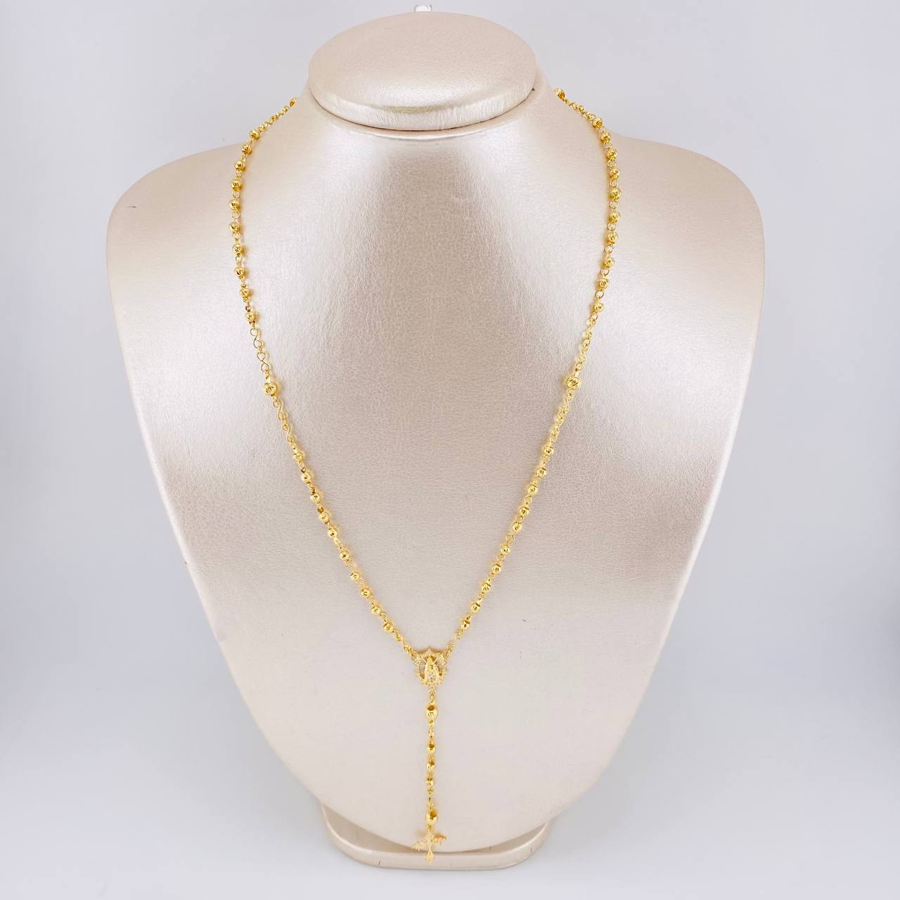 Rosario Virgen Guadalupe Diamantado 7.05 g / 50 cm / 3 mm - 4 mm Oro Amarillo 18K - Image 10