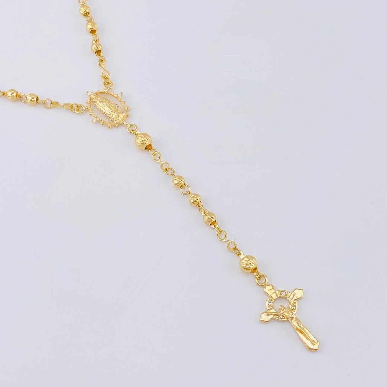 Rosario Virgen Guadalupe Diamantado 7.25 g / 50 cm / 3 mm - 4 mm Oro Amarillo 18K - Image 2