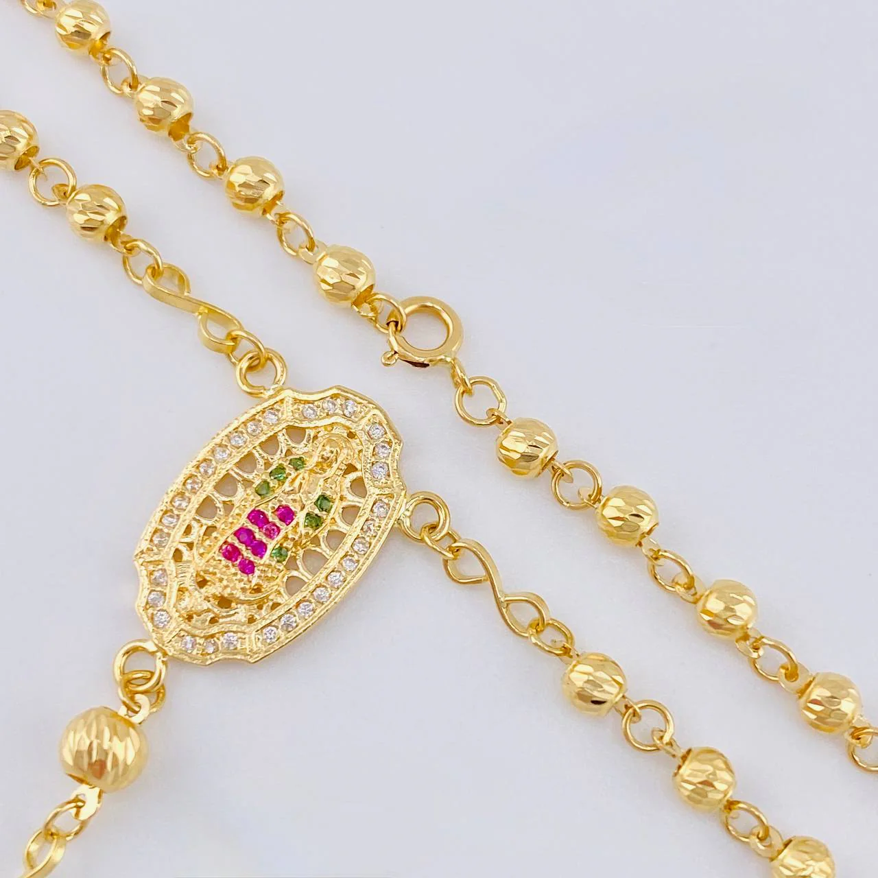 Rosario Virgen Guadalupe Diamantado 7.65 g / 47.5 cm / 3 mm - 4 mm Oro Amarillo 18K - Image 2