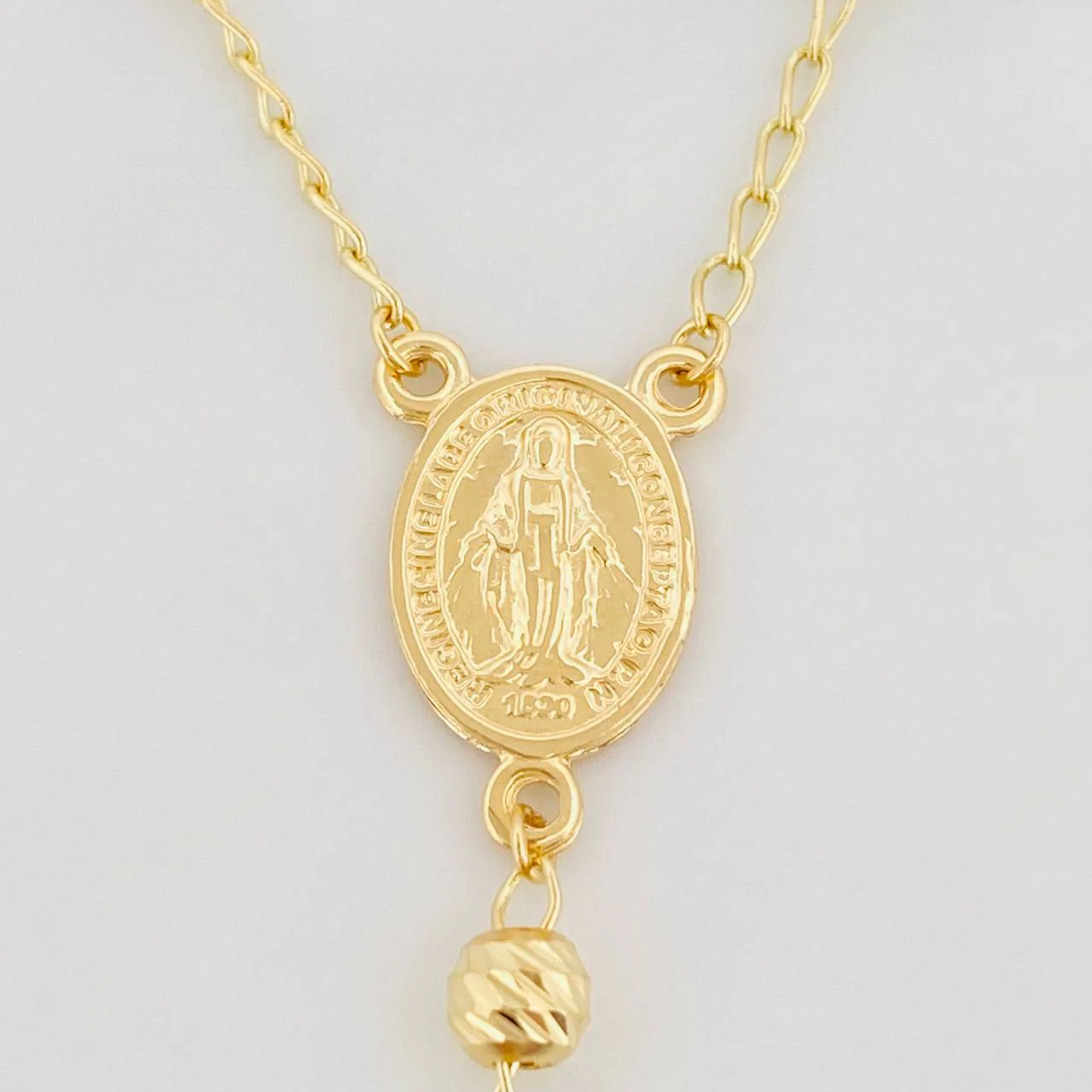 Rosario Virgen Milagrosa 10.45 g / 60 cm / 3.5 mm Tres Oros 18K - Image 3