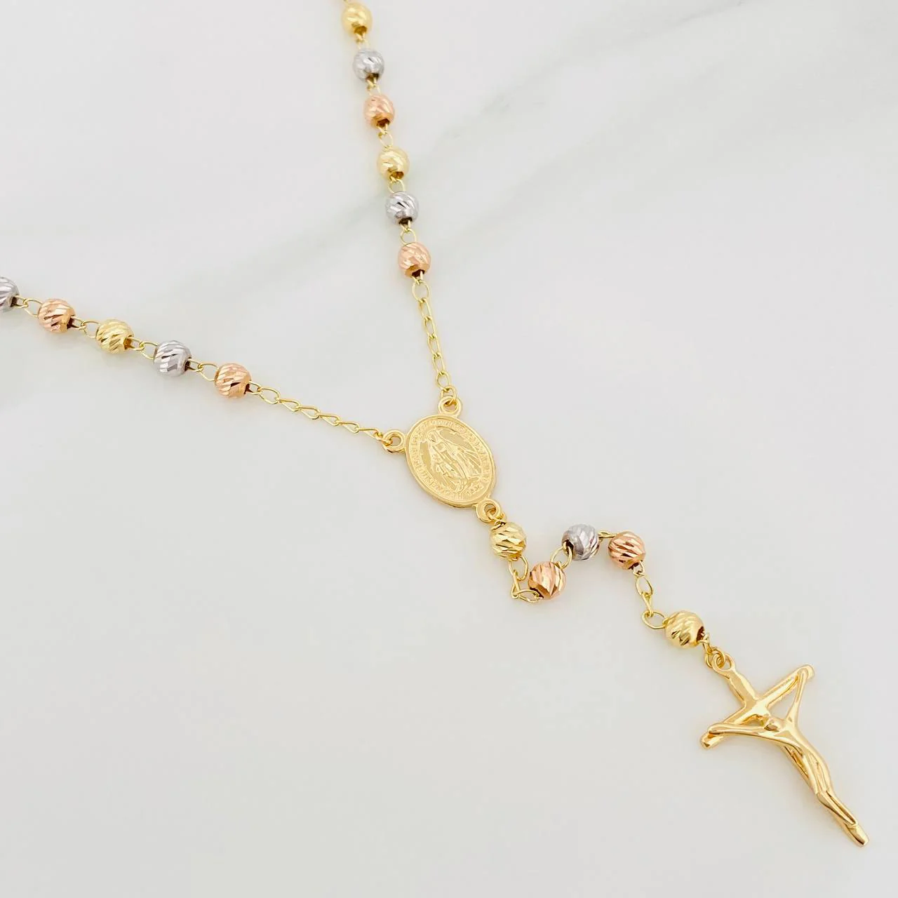Rosario Virgen Milagrosa 10.8g / 59cm / 4mm Tres Oros 18K