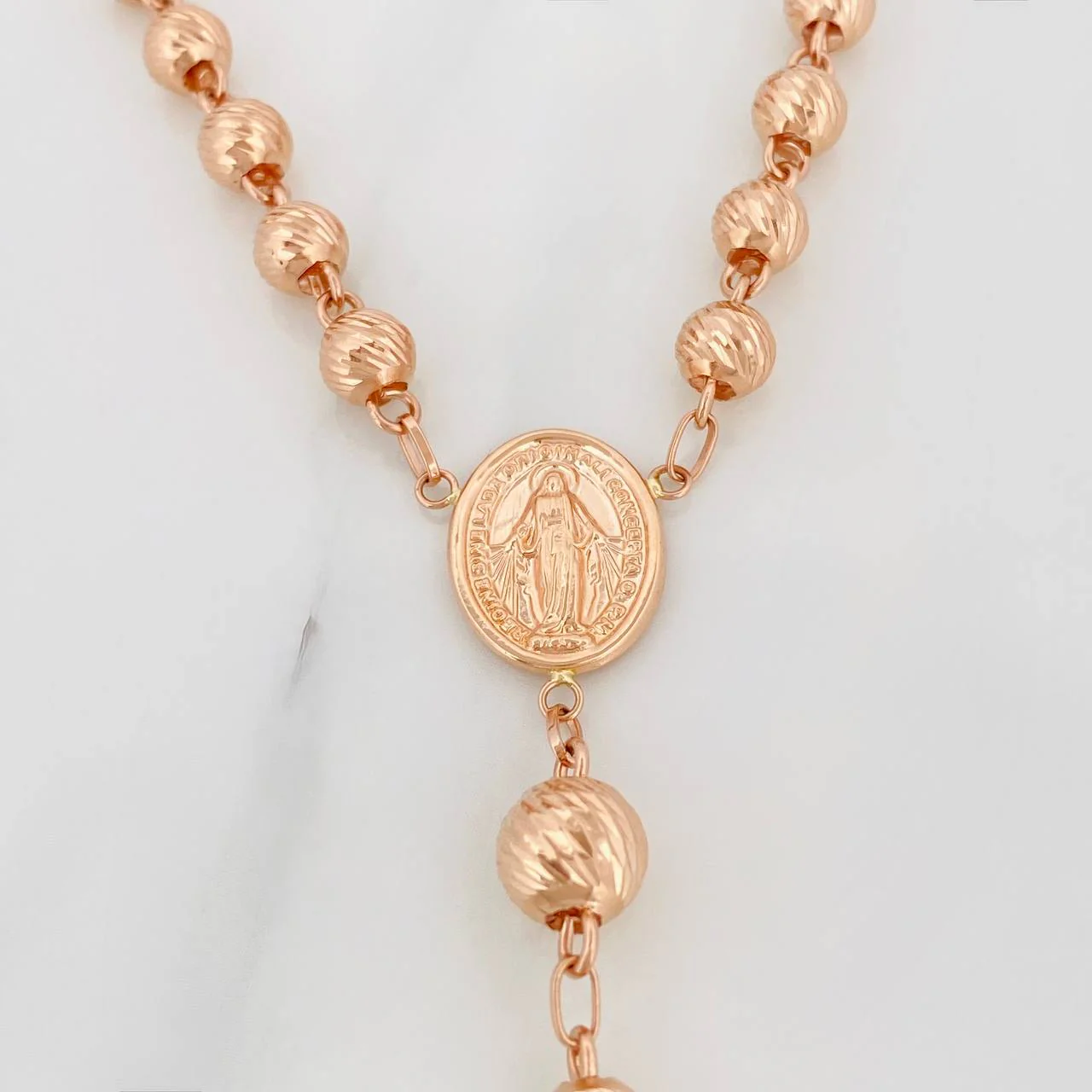 Rosario Virgen Milagrosa 19.15gr / 41cm / 6mm-8mm Oro Rosa 18K - Image 3