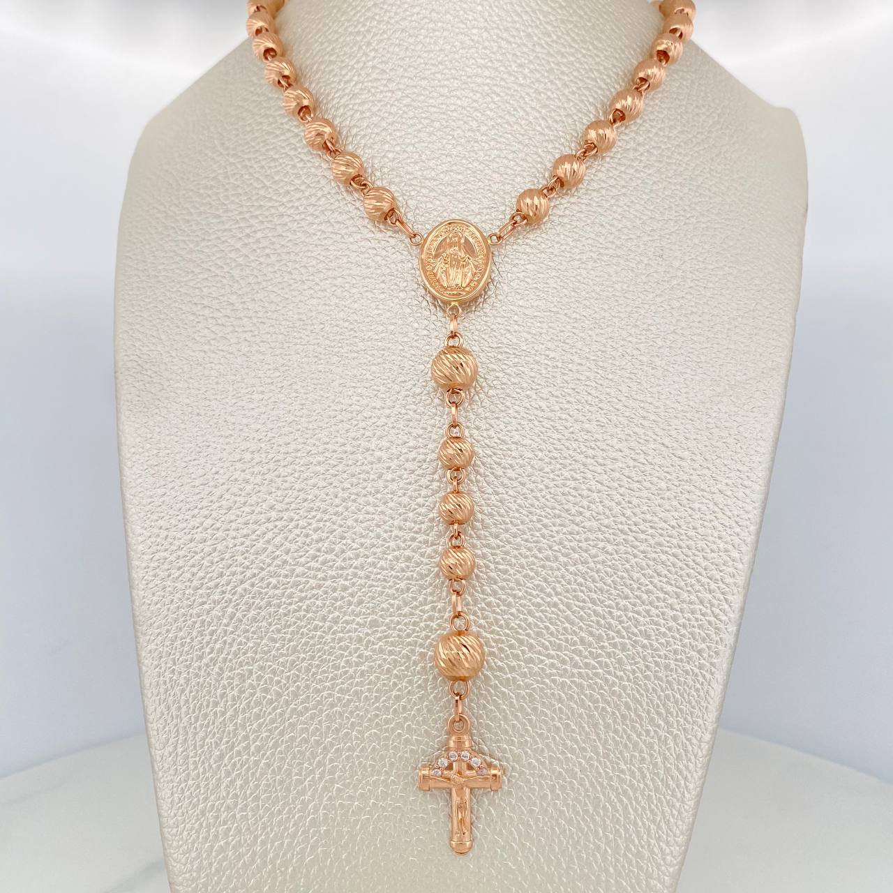 Rosario Virgen Milagrosa 19.15gr / 41cm / 6mm-8mm Oro Rosa 18K - Image 7