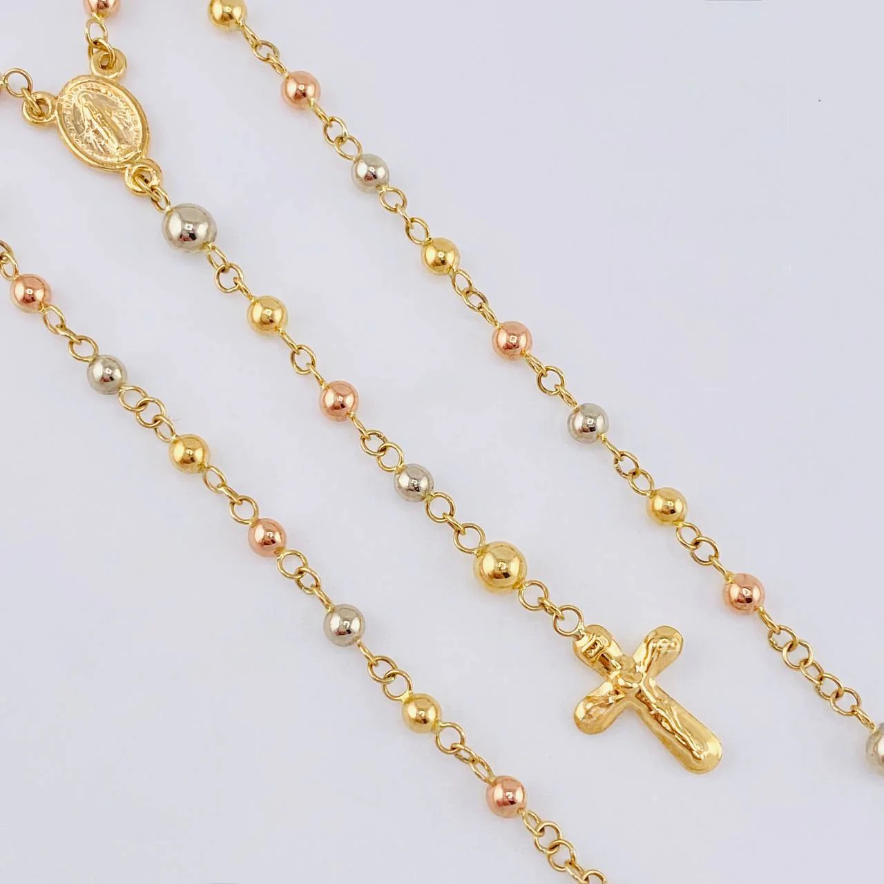 Rosario Virgen Milagrosa 5.85 g / 52 cm / 3 mm Tres Oros 18K - Image 4