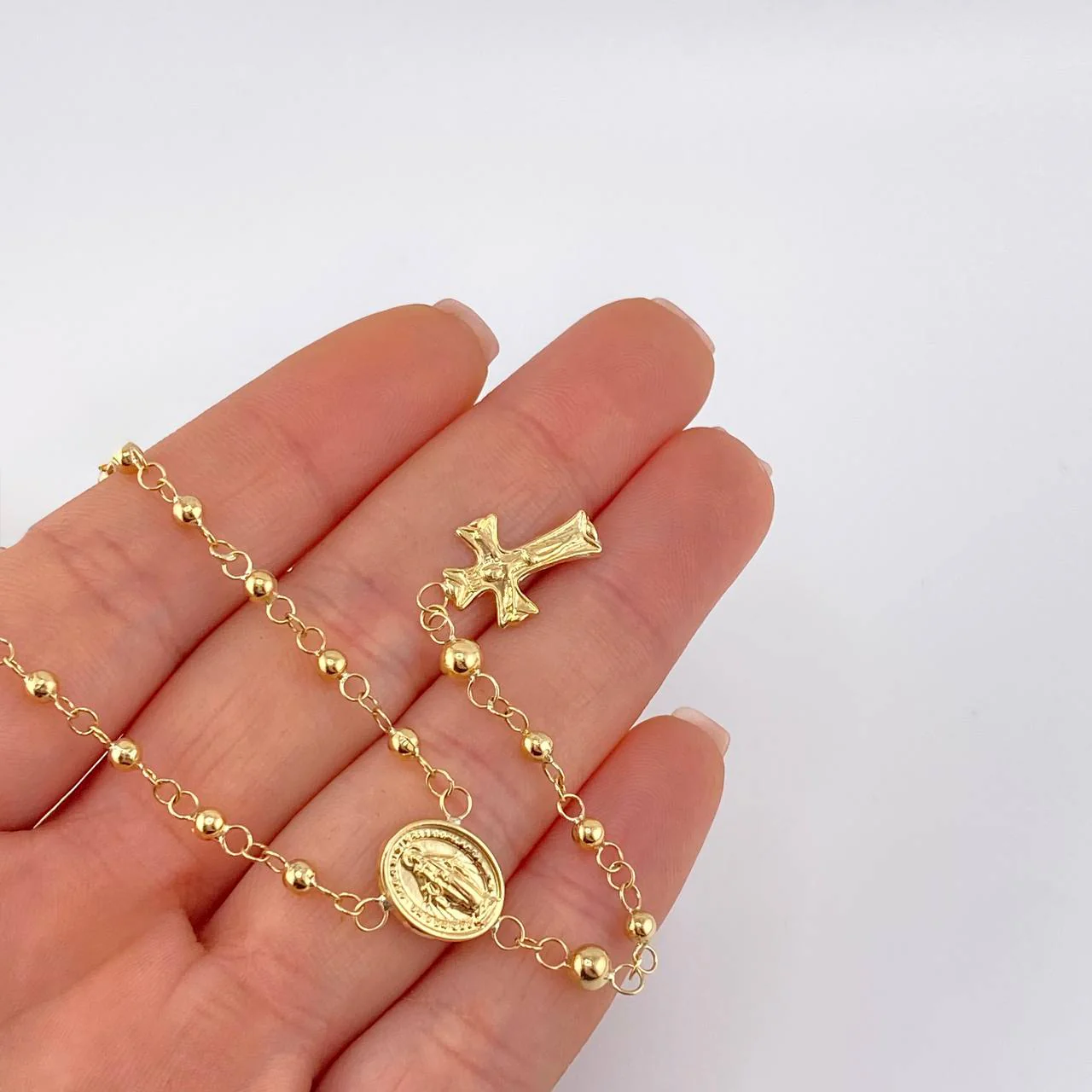 Rosario Virgen Milagrosa 6.8 g / 53.9 cm / 3 mm Oro Amarillo 18K - Image 5