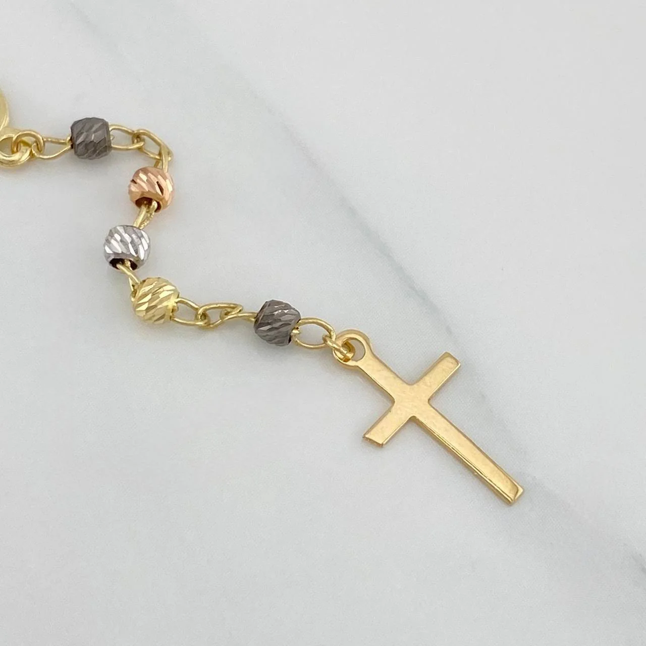 Rosario Virgen Milagrosa 6 g / 53 cm / 3 mm Tres Oros 18K - Image 2