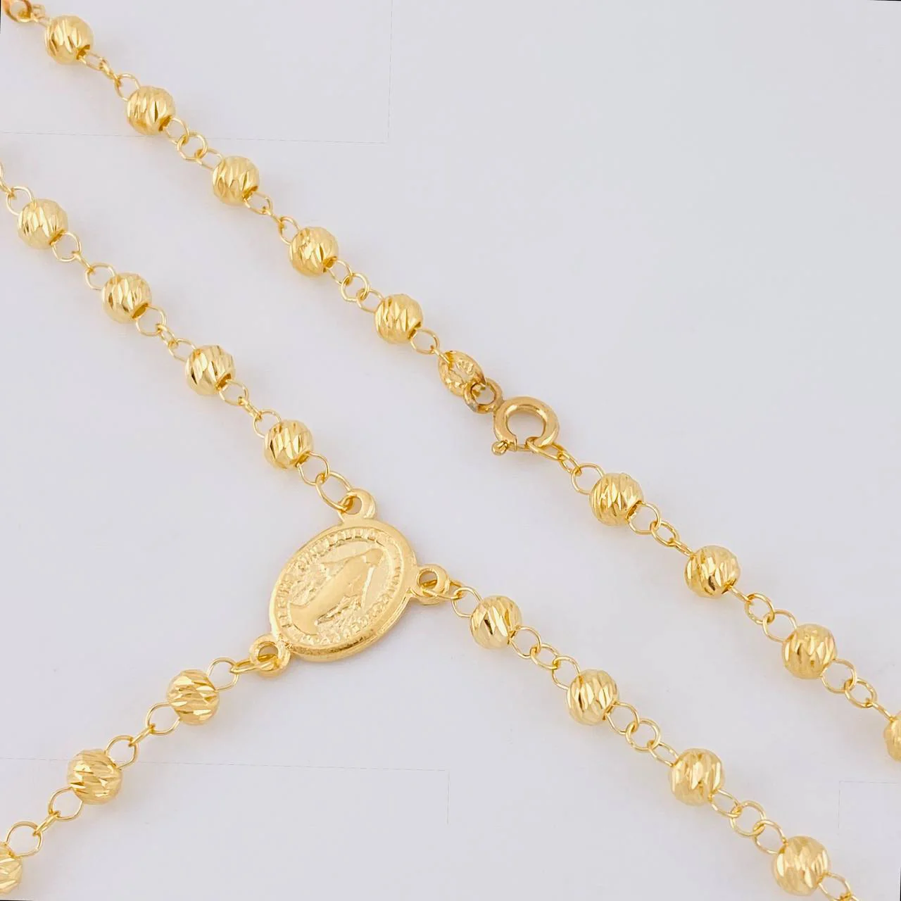 Rosario Virgen milagrosa 9.65g / 58cm / 4mm Oro Amarillo 18K - Image 3