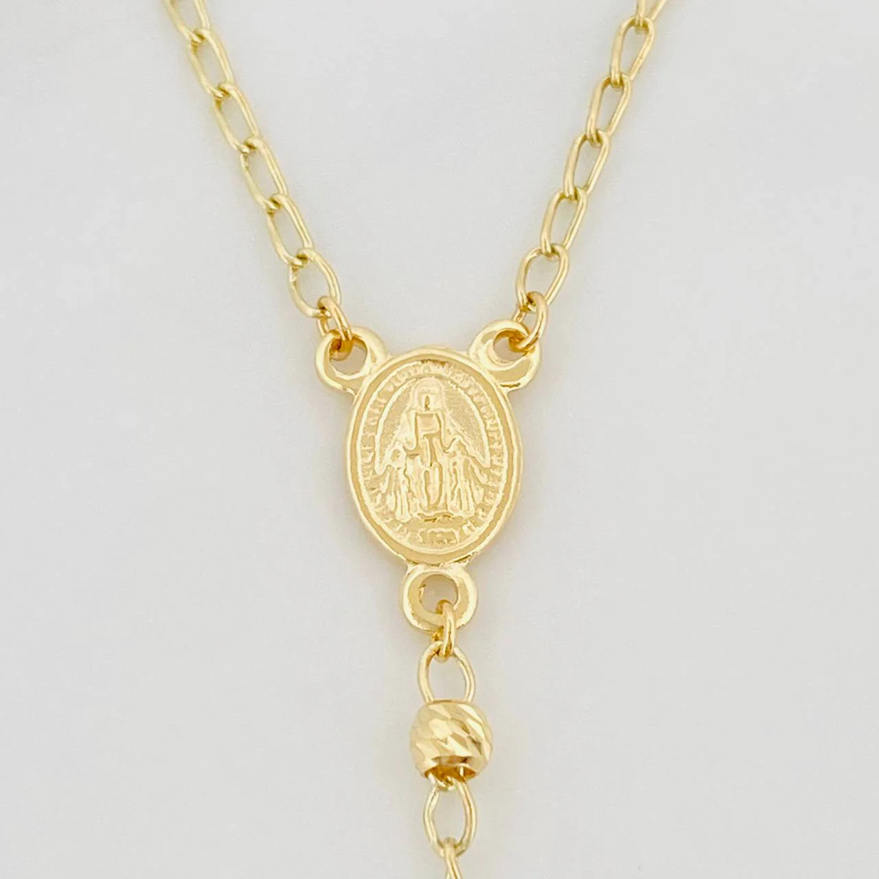 Rosario Virgen Milagrosa Cruz 5.9 g / 53 cm / 3 mm Oro Amarillo 18K - Image 4