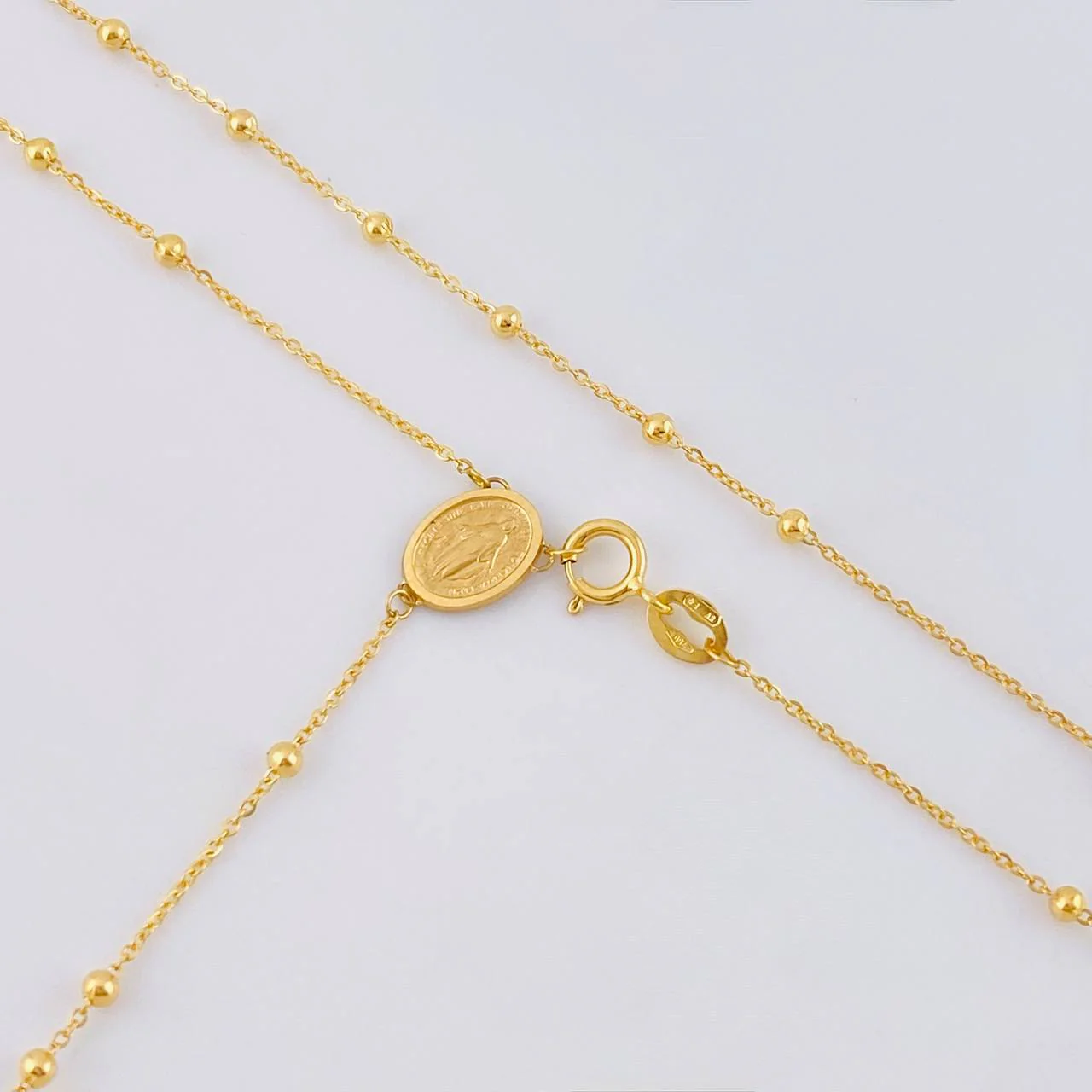 Rosario Virgen Milagrosa Cruz Lisa 2.95 g / 63 cm / 1.8 mm Oro Amarillo 18K - Image 2