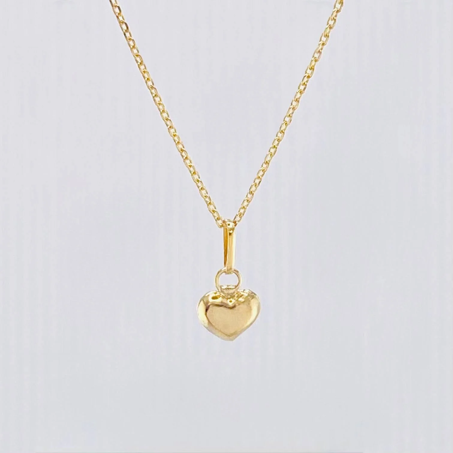 Set Cadena Aro Seguido + Dije Corazón / 0,9gr / 45.3 cm Oro Amarillo 18K - Image 4