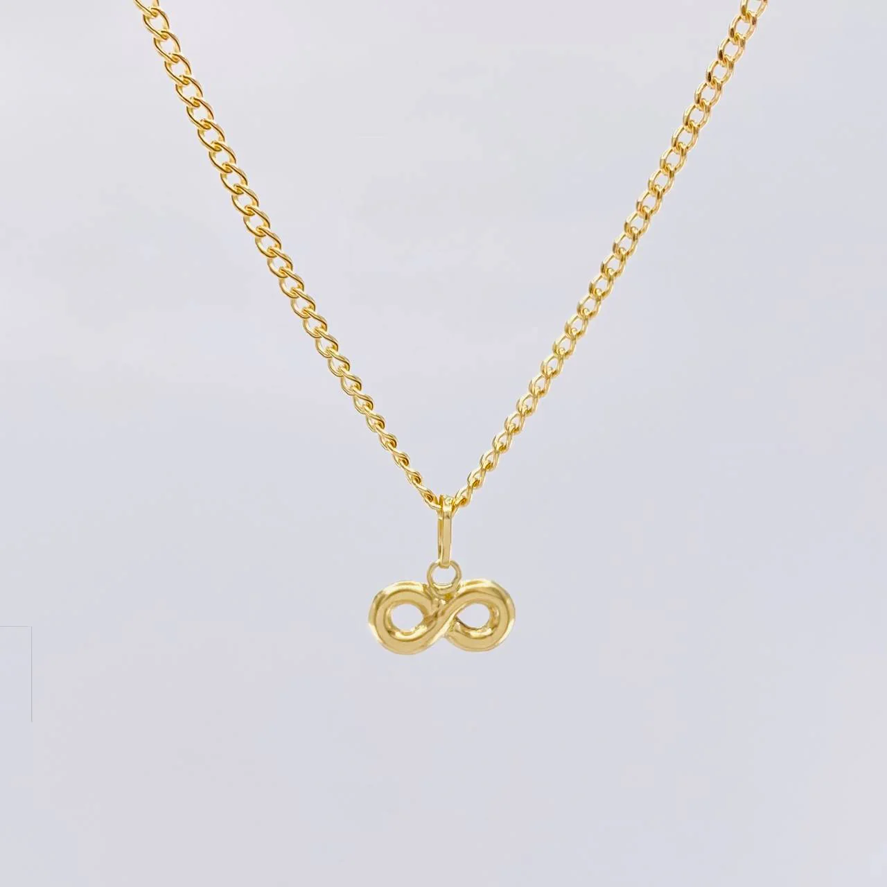 Set Cadena Cubana + Dije Infinito / 1.7gr / 46.2 cm Oro Amarillo 18K - Image 2