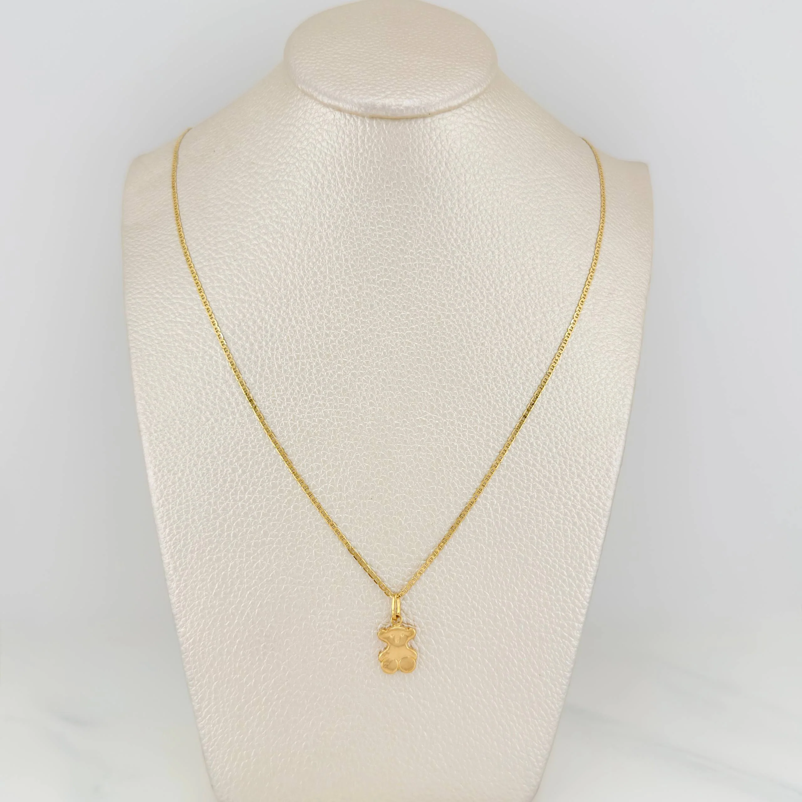 Set Cadena Escalera + Dije Oso Ts / 2.6gr / 50 cm Oro Amarillo 18K - Image 5