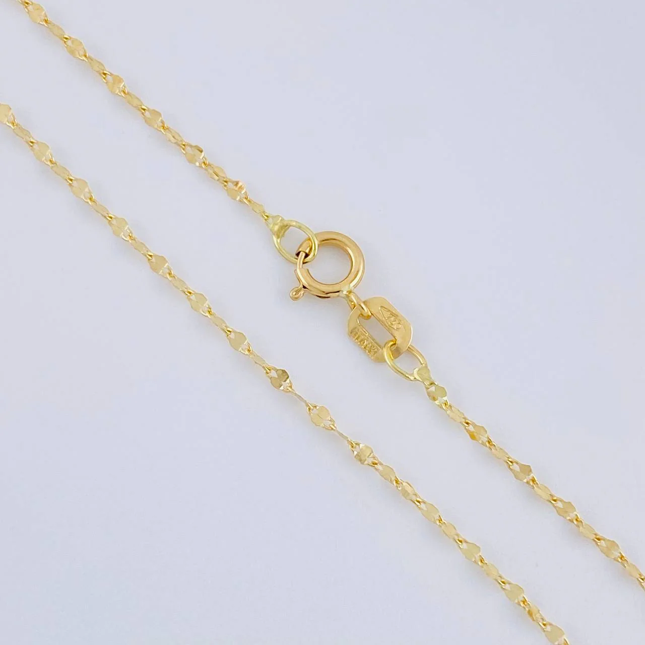 Set Cadena Flor Espejo + Dije Corazón / 1.3gr / 50.3 cm Oro Amarillo 18K - Image 3