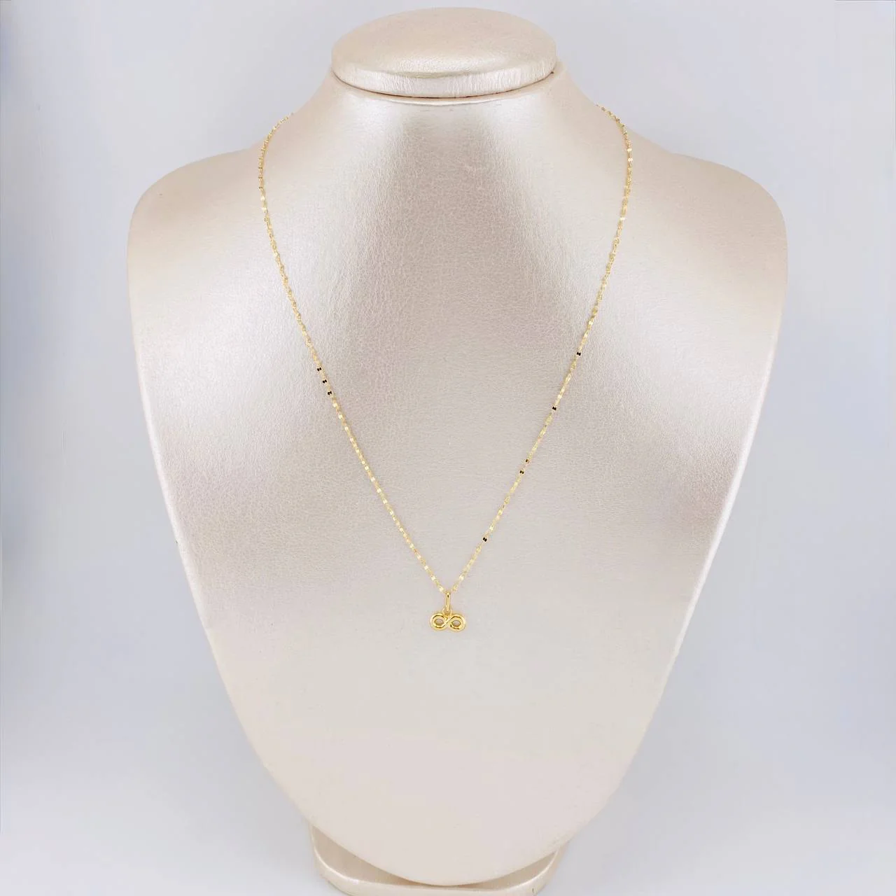 Set Cadena Flor Espejo + Dije Infinito / 1.1gr / 45.2 cm Oro Amarillo 18K - Image 6