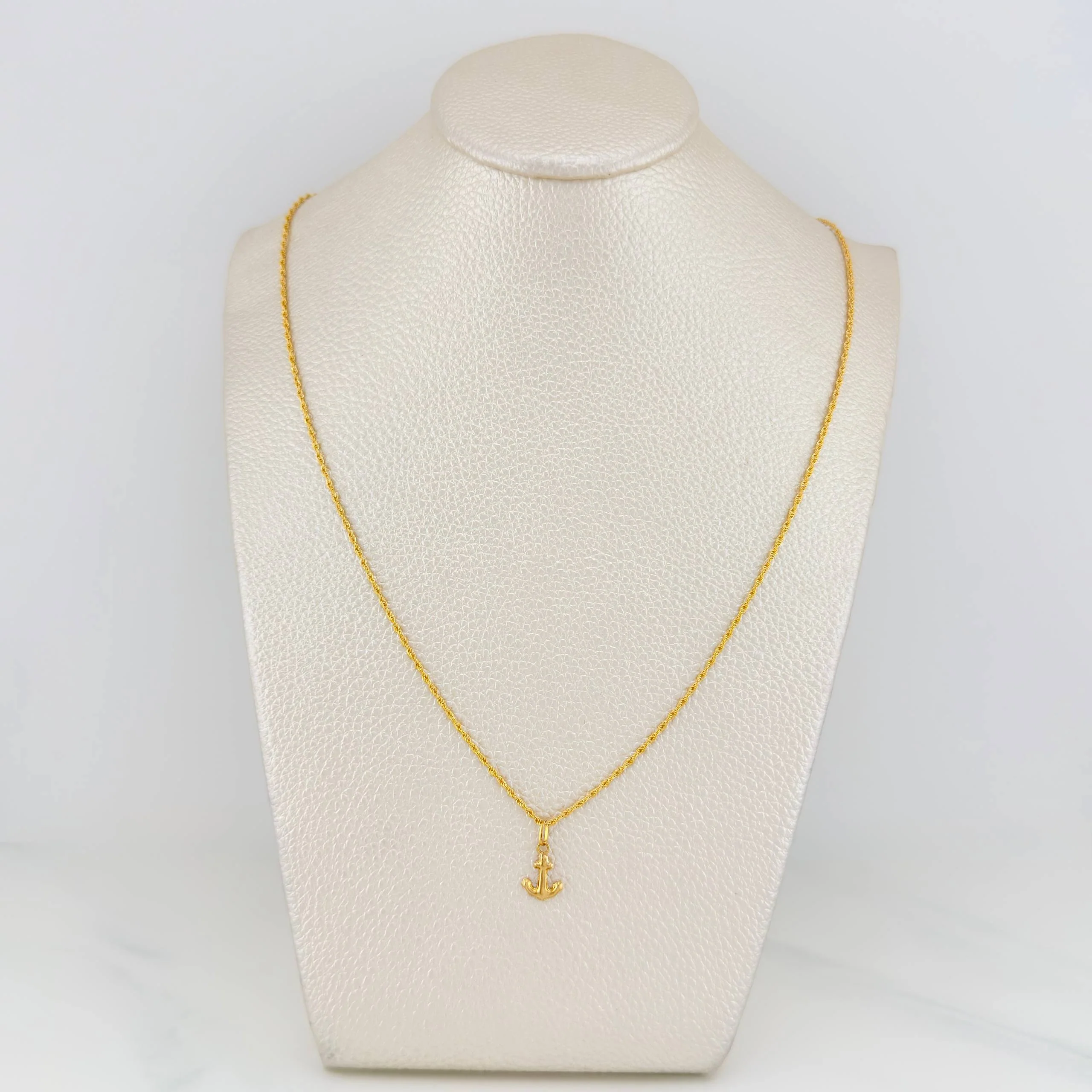 Set Cadena Lazo + Dije Ancla / 1.55gr / 50 cm Oro Amarillo 18K - Image 5