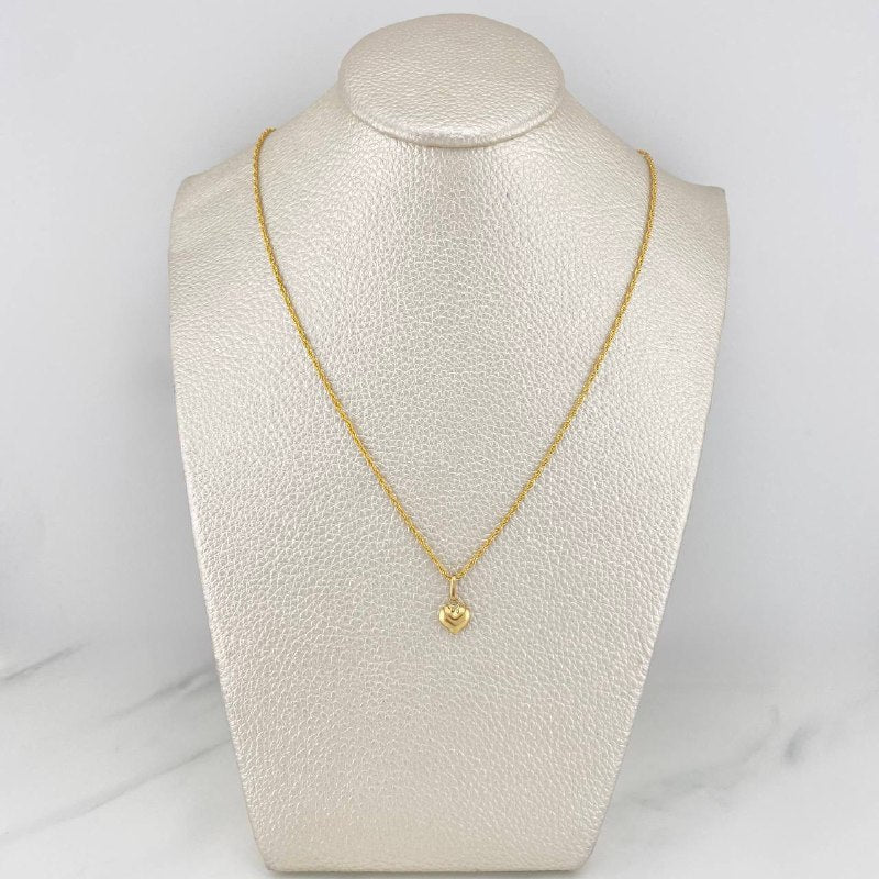 Set Cadena Lazo + Dije Corazón / 1,3 gr / 49.6 cm Oro Amarillo 18K - Image 6