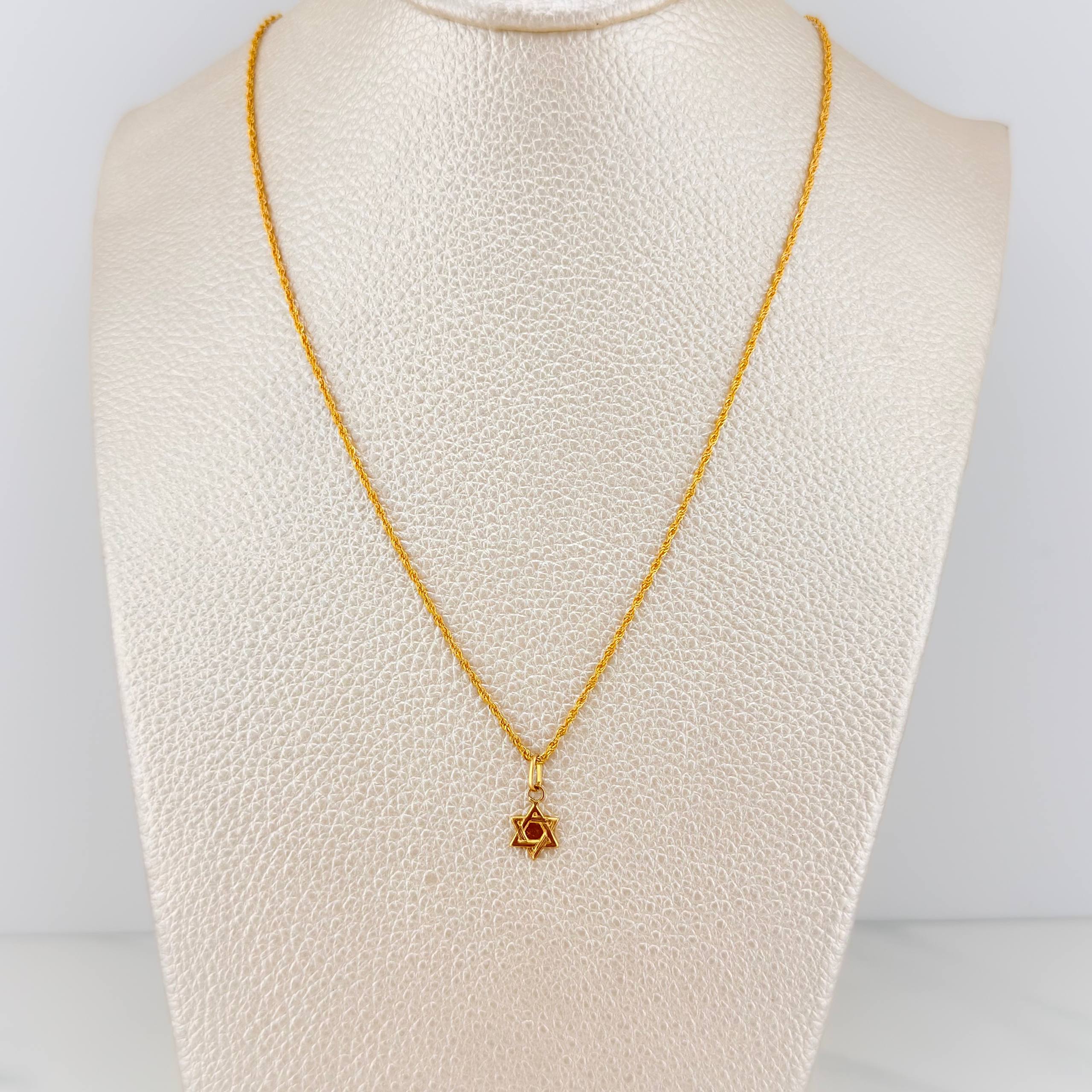 Set Cadena Lazo + Dije Estrella De David / 1,15 gr / 45.5 cm Oro Amarillo 18K - Image 5