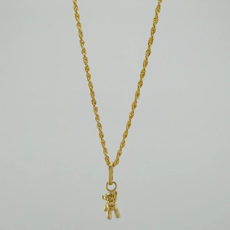 Set Cadena Lazo + Dije Oso / 1,2gr / 45.1 cm Oro Amarillo 18K