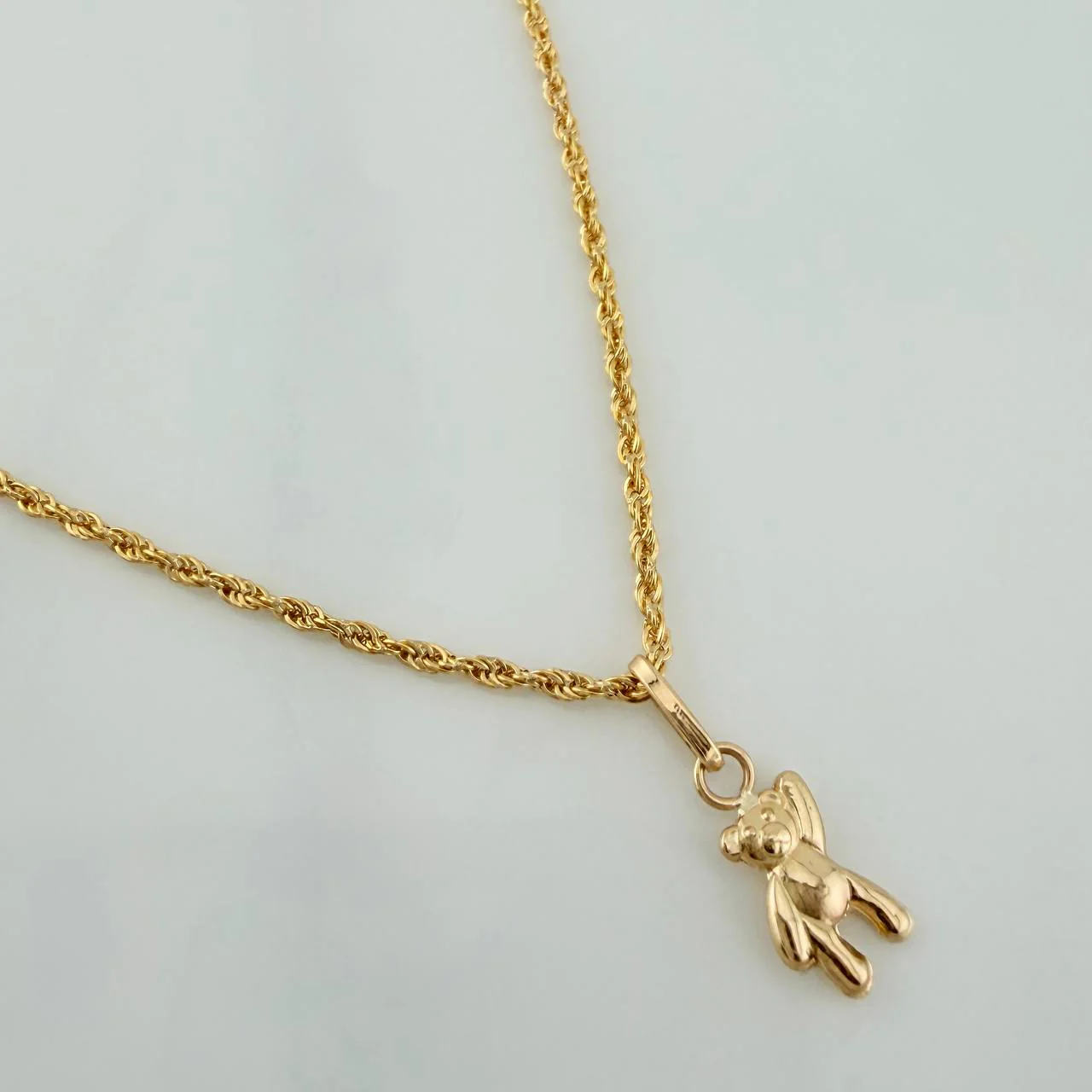 Set Cadena Lazo + Dije Oso / 1,2gr / 45.2 cm Oro Amarillo 18K