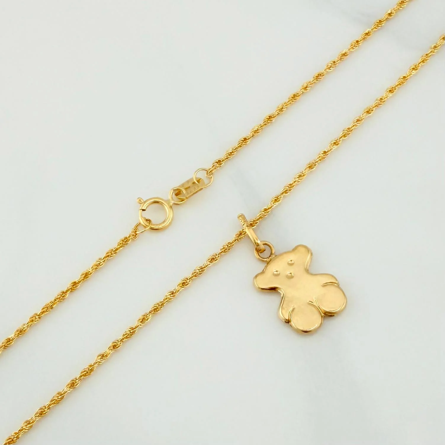 Set Cadena Lazo + Dije Oso Ts / 1.65gr / 50 cm Oro Amarillo 18K - Image 3