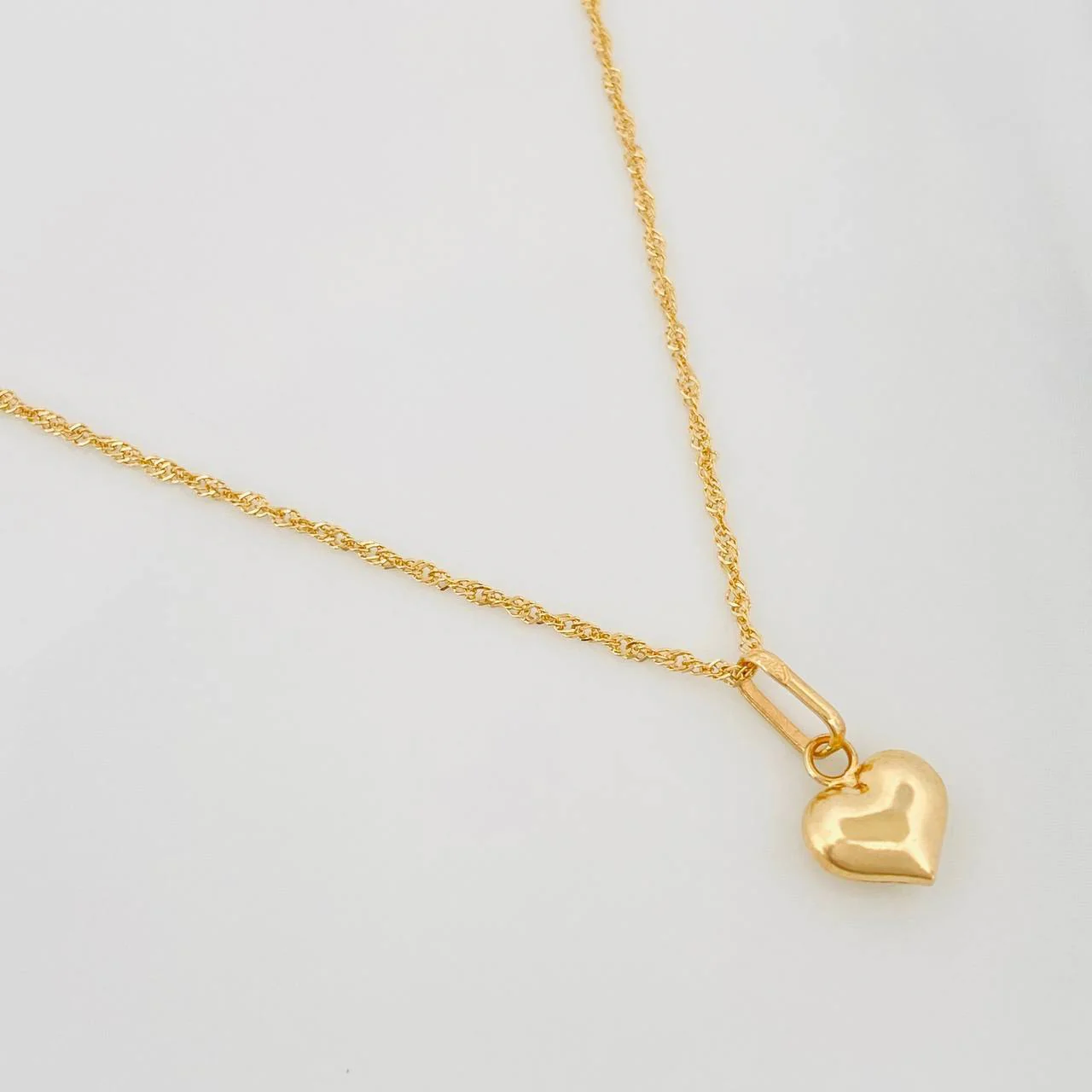 Set Cadena Singapur + Dije Corazon / 2.05 g / 45 cm Oro Amarillo 18K - Image 2