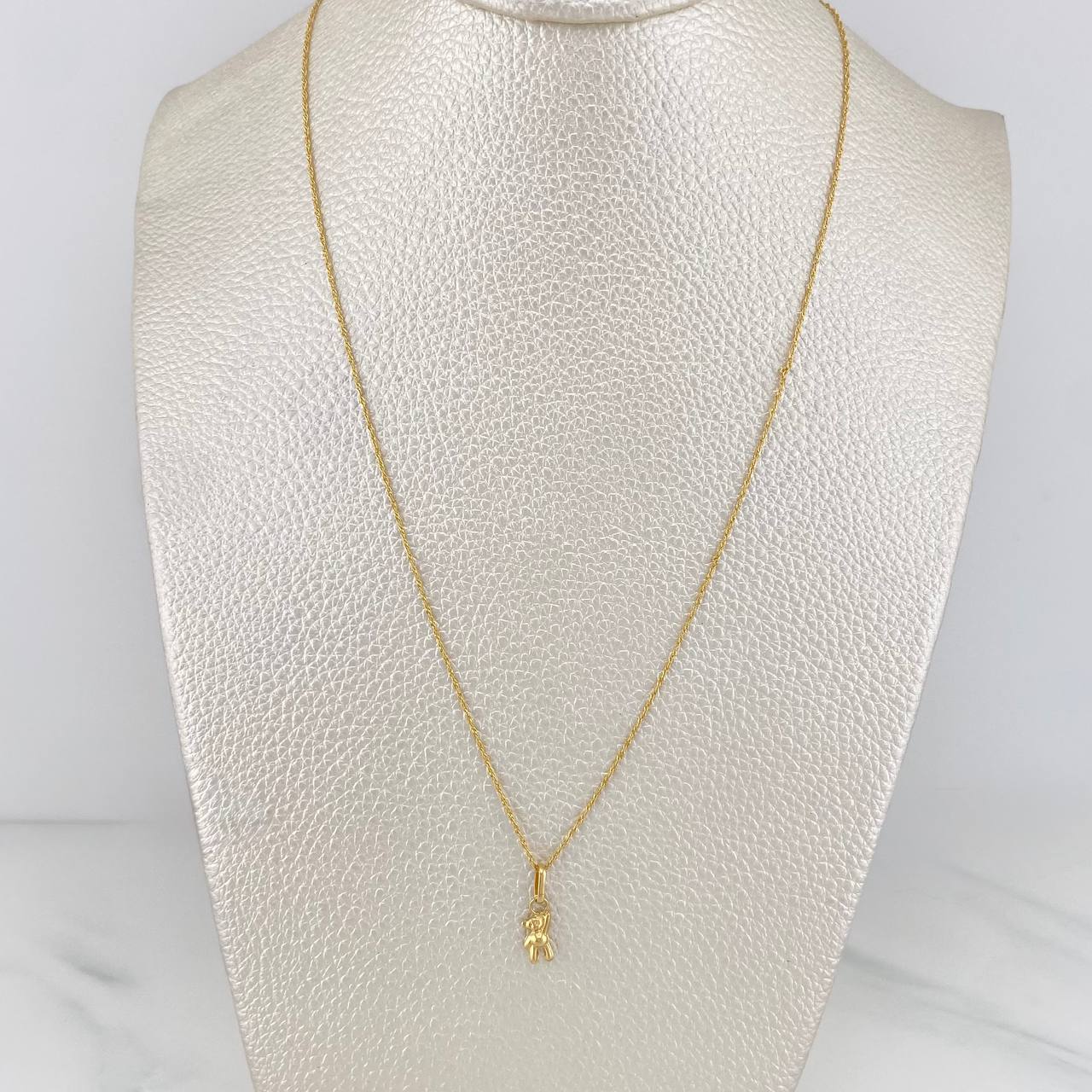 Set Cadena Singapur + Dije Oso / 1,25gr / 39.9 cm Oro Amarillo 18K - Image 6