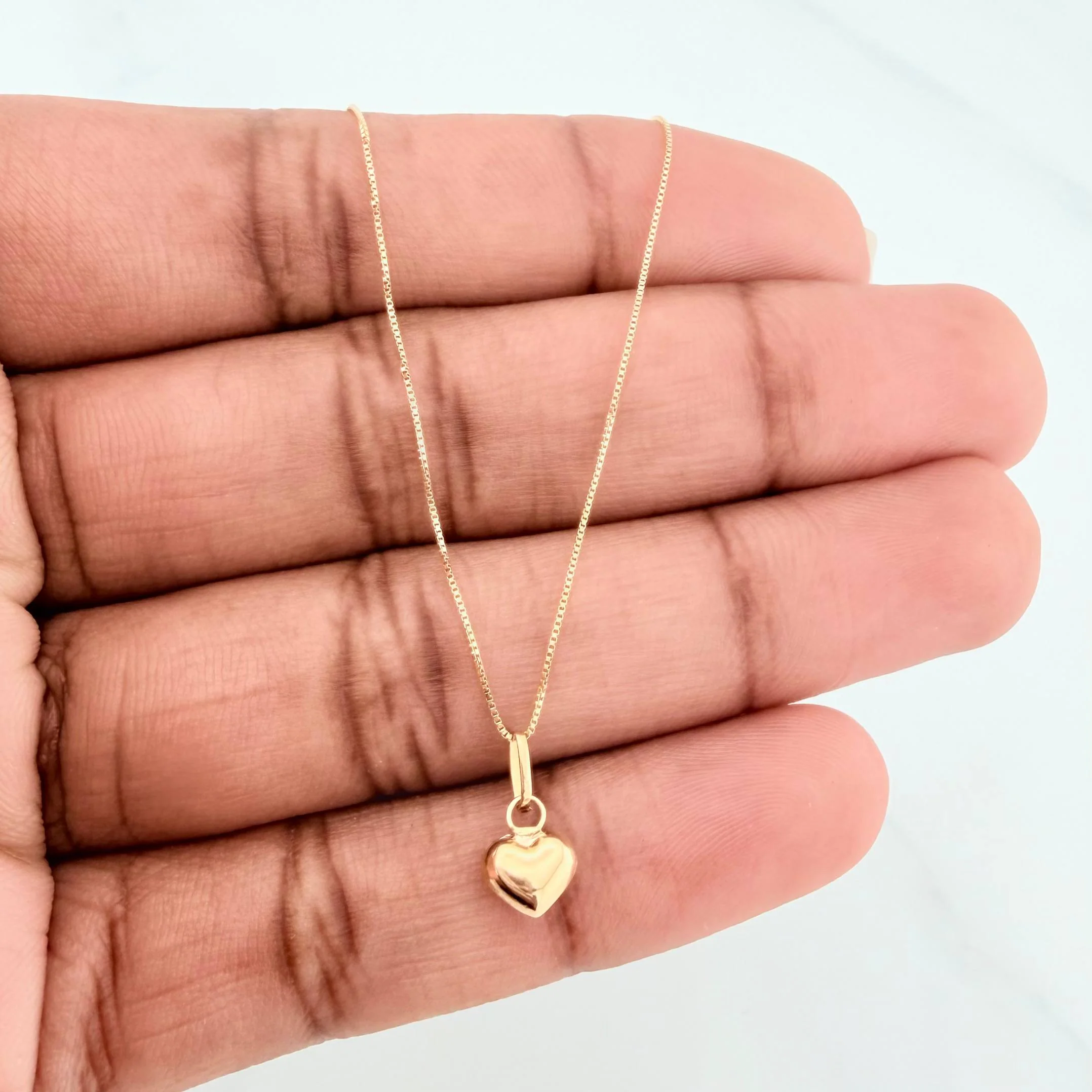 Set Cadena Veneciana + Dije Corazon / 1.05 g / 40 cm Oro Amarillo 18K - Image 4