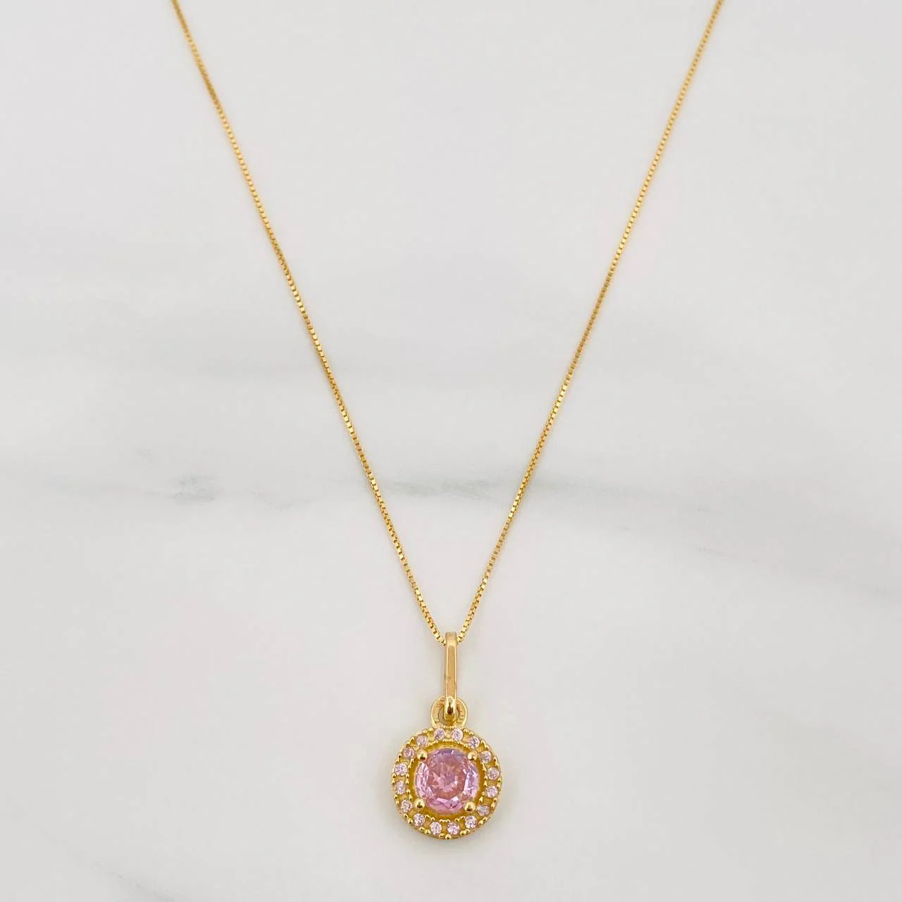 Set Cadena Veneciana + Dije Halo / 2.15 g / 45 cm Oro Amarillo 18K