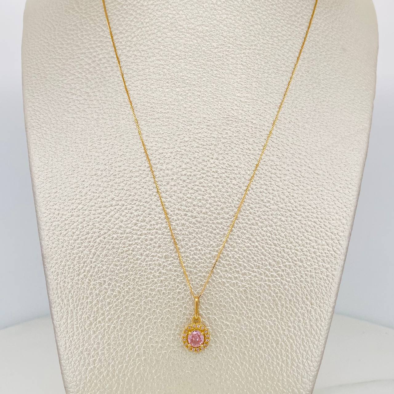 Set Cadena Veneciana + Dije Halo Circulo / 2.15 g / 45 cm 18K - Image 5