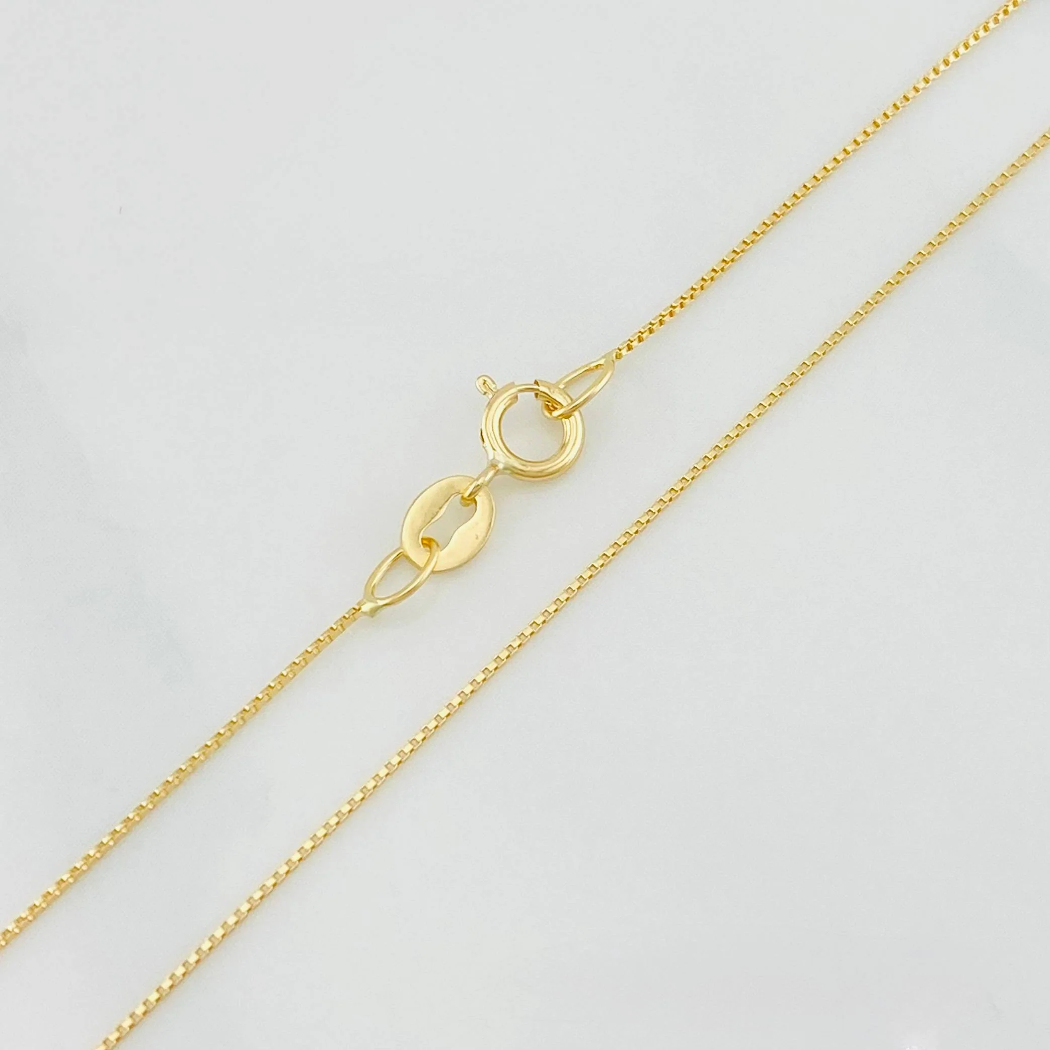 Set Cadena Veneciana + Dije Lagrima Esmeralda 0.07pts / 1.4g / 40cm Oro Amarillo 18K - Image 3