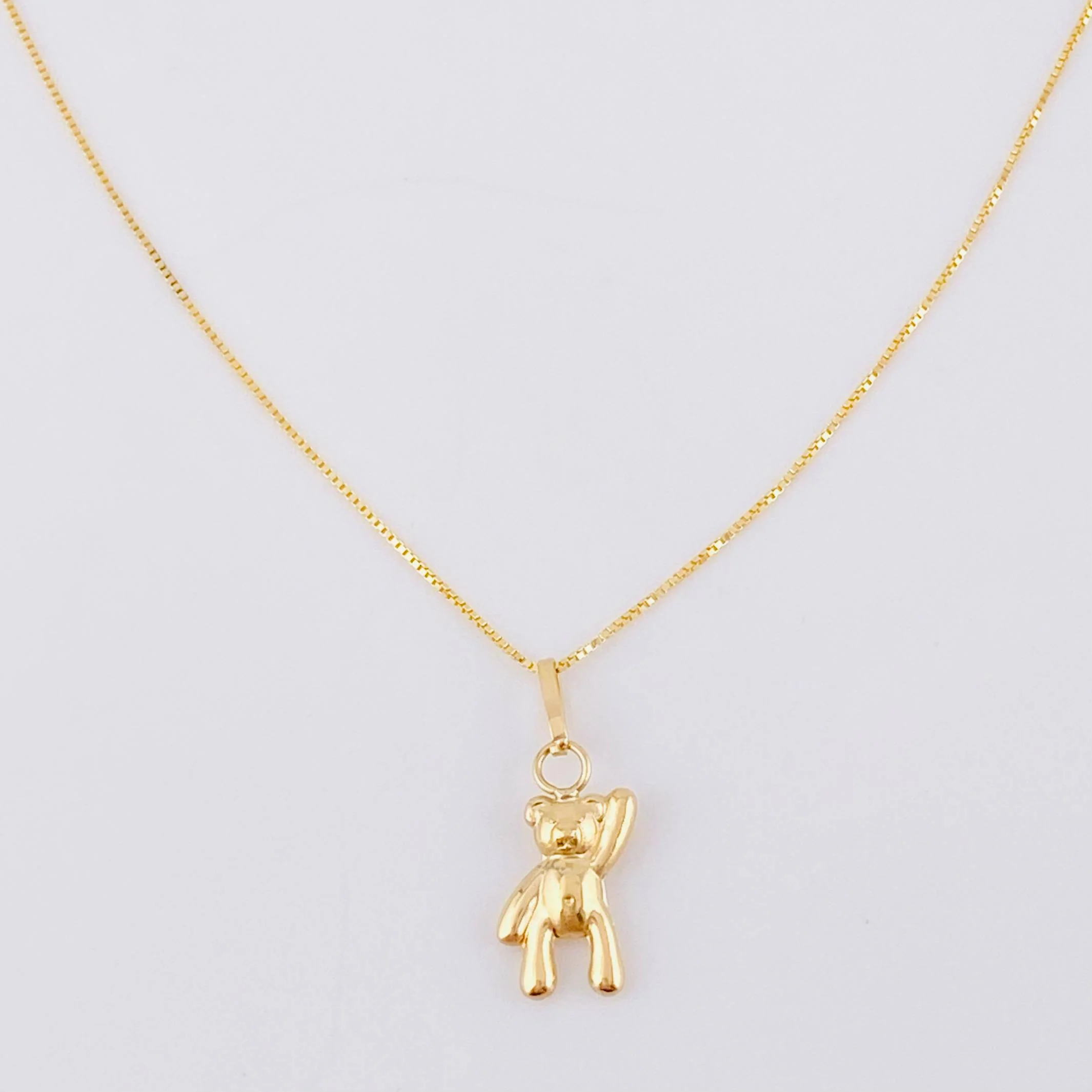 Set Cadena Veneciana + Dije Oso Mano Arriba / 1.45 g / 50.3 cm Oro Amarillo 18K