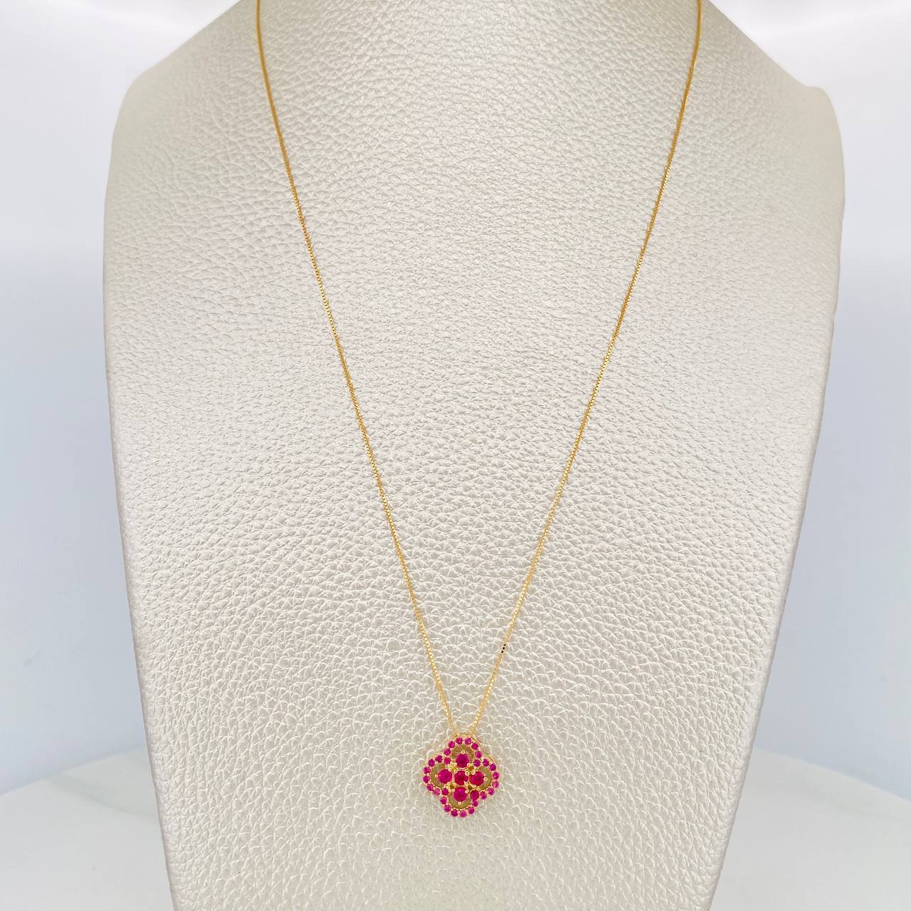 Set Cadena Veneciana + Dije Trebol / 2.45 g / 45 cm Oro Amarillo 18K - Image 5