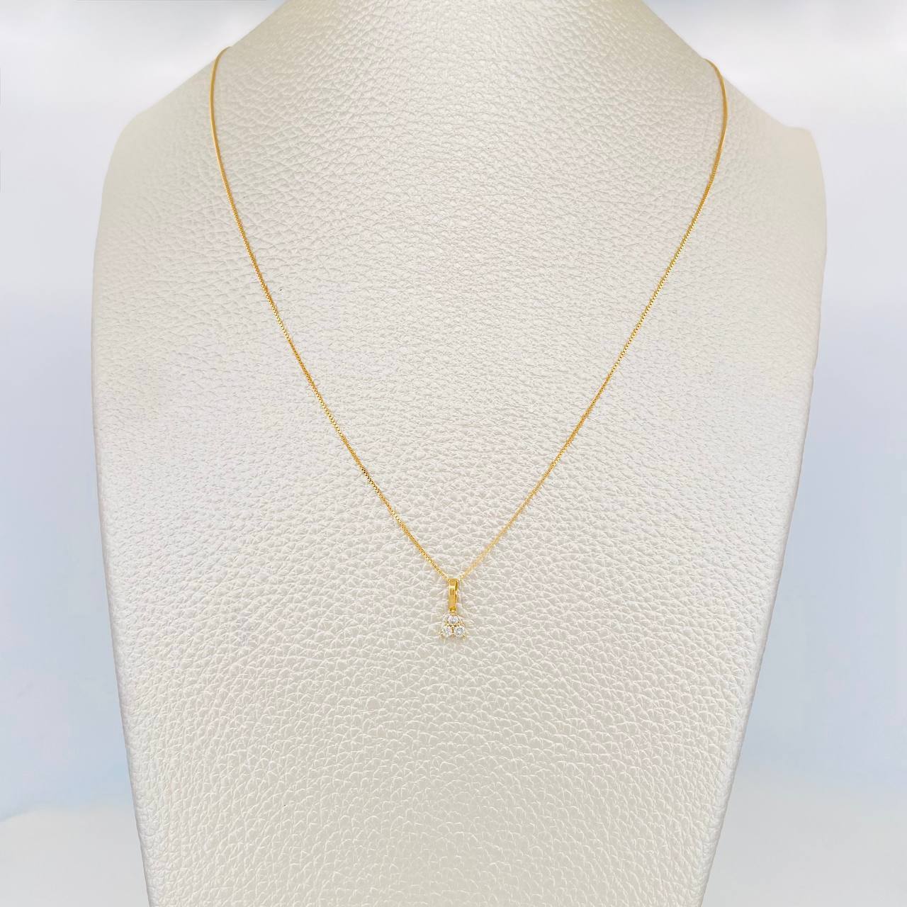 Set Cadena Veneciana + Dije Trebol Diamantes 6Pts / 1.2 g / 45 cm Oro Amarillo 18K - Image 5