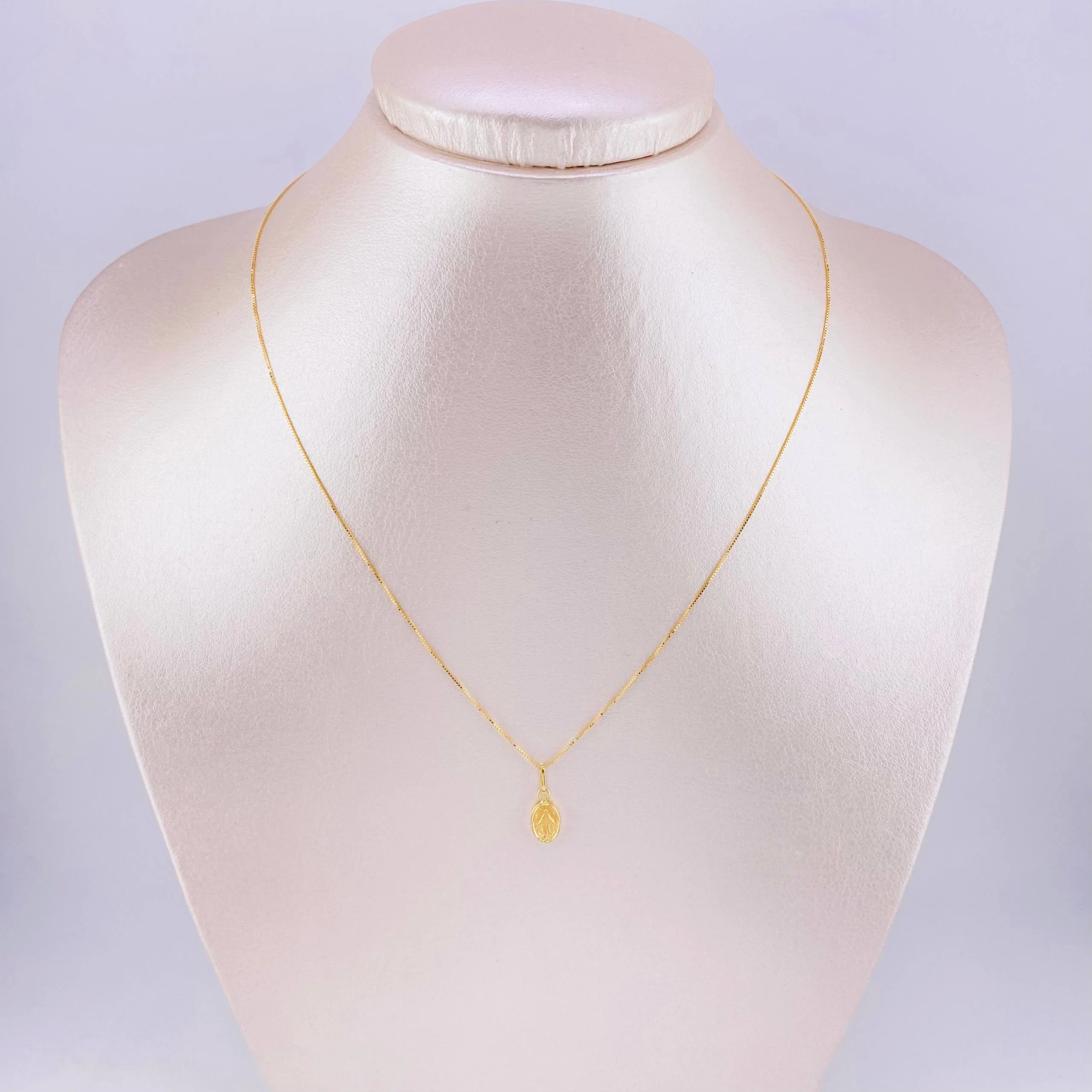 Set Cadena Veneciana + Dije Virgen De La Milagrosa / 1.25 g / 40.3 cm Oro Amarillo 18K - Image 6