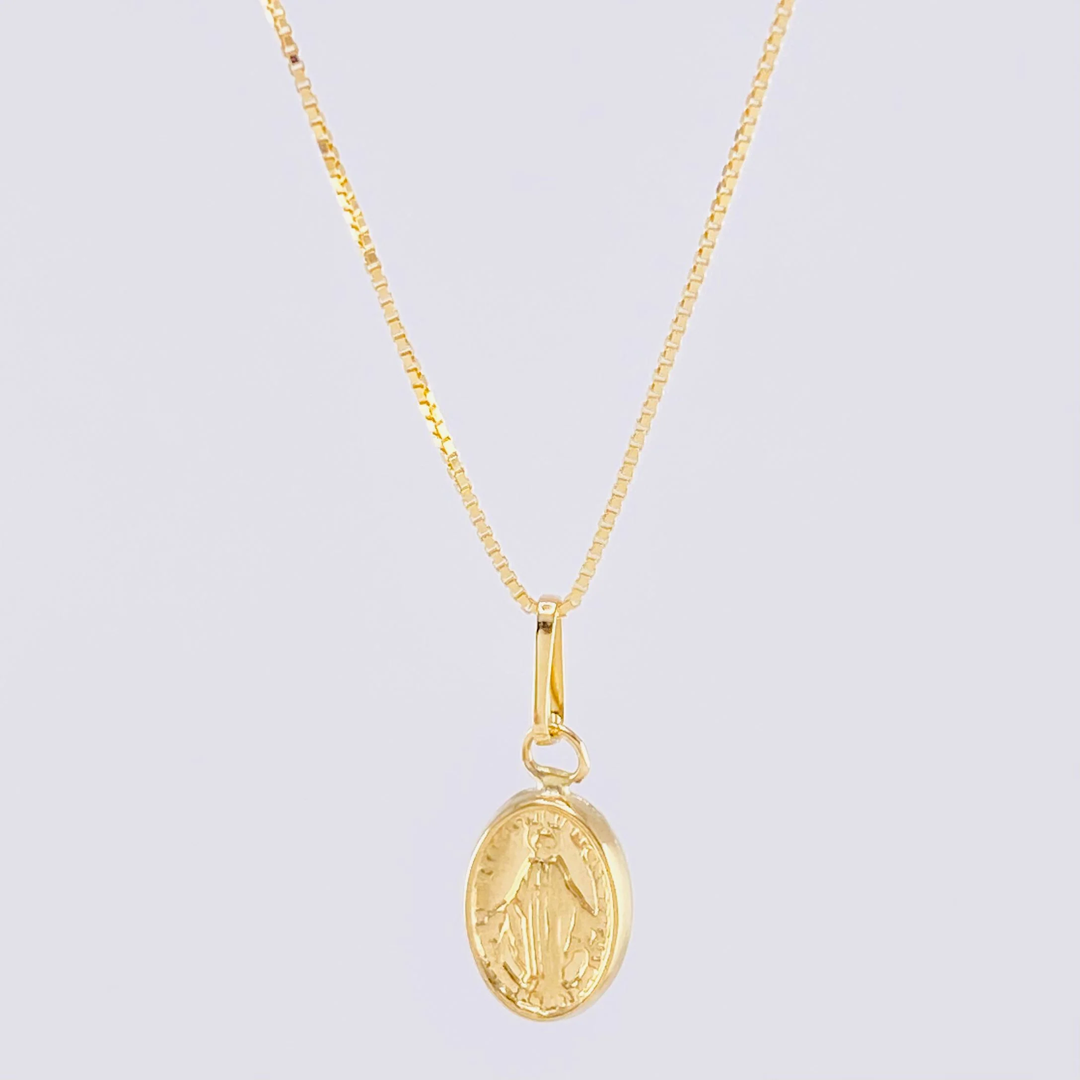 Set Cadena Veneciana + Dije Virgen Milagrosa / 1.15 g / 45.1 cm Oro Amarillo 18K - Image 2