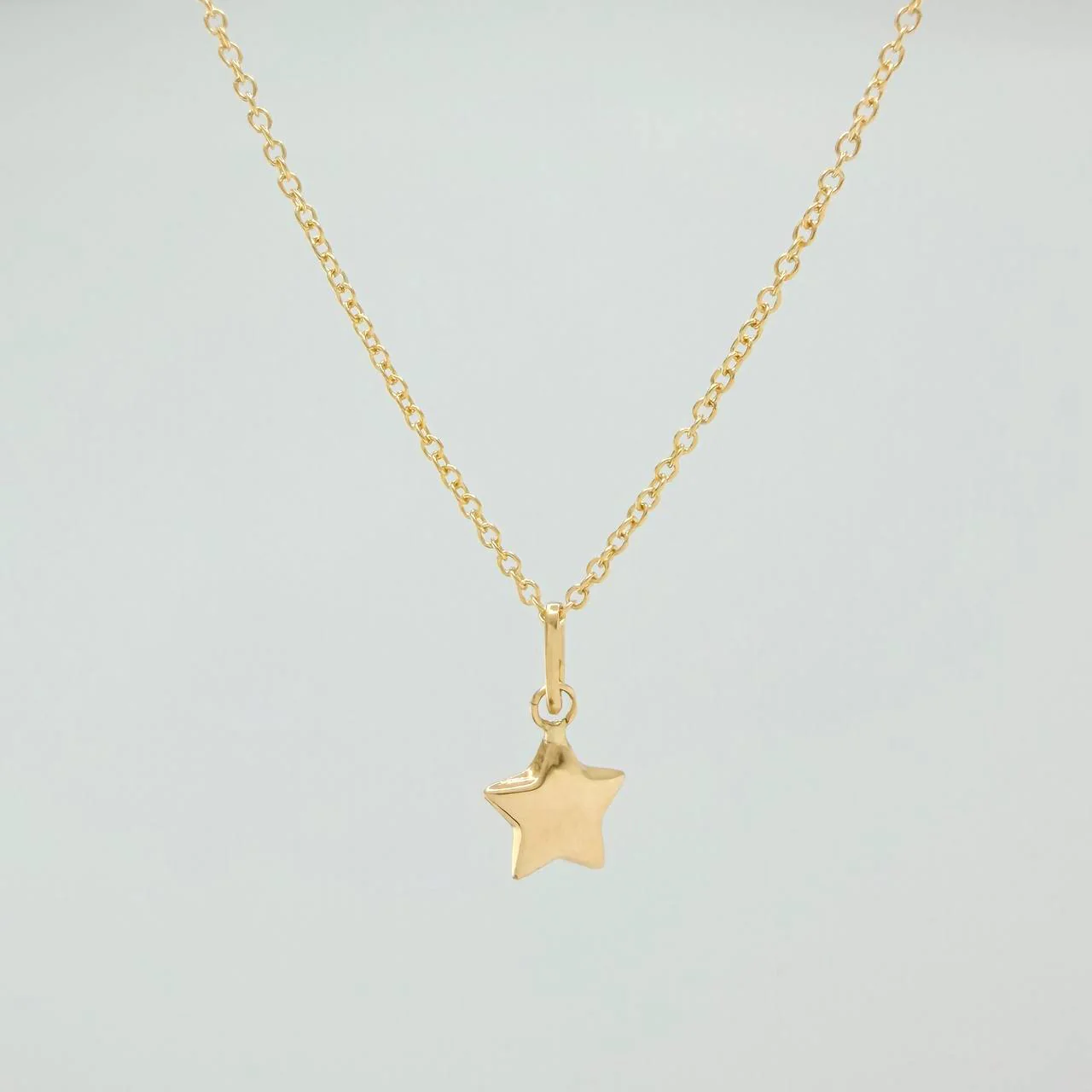 Set Cadena y Dije Aro Seguido + Estrella 1.6gr / 45.4cm / 1mm Oro Amarillo 18K (Oferta) &